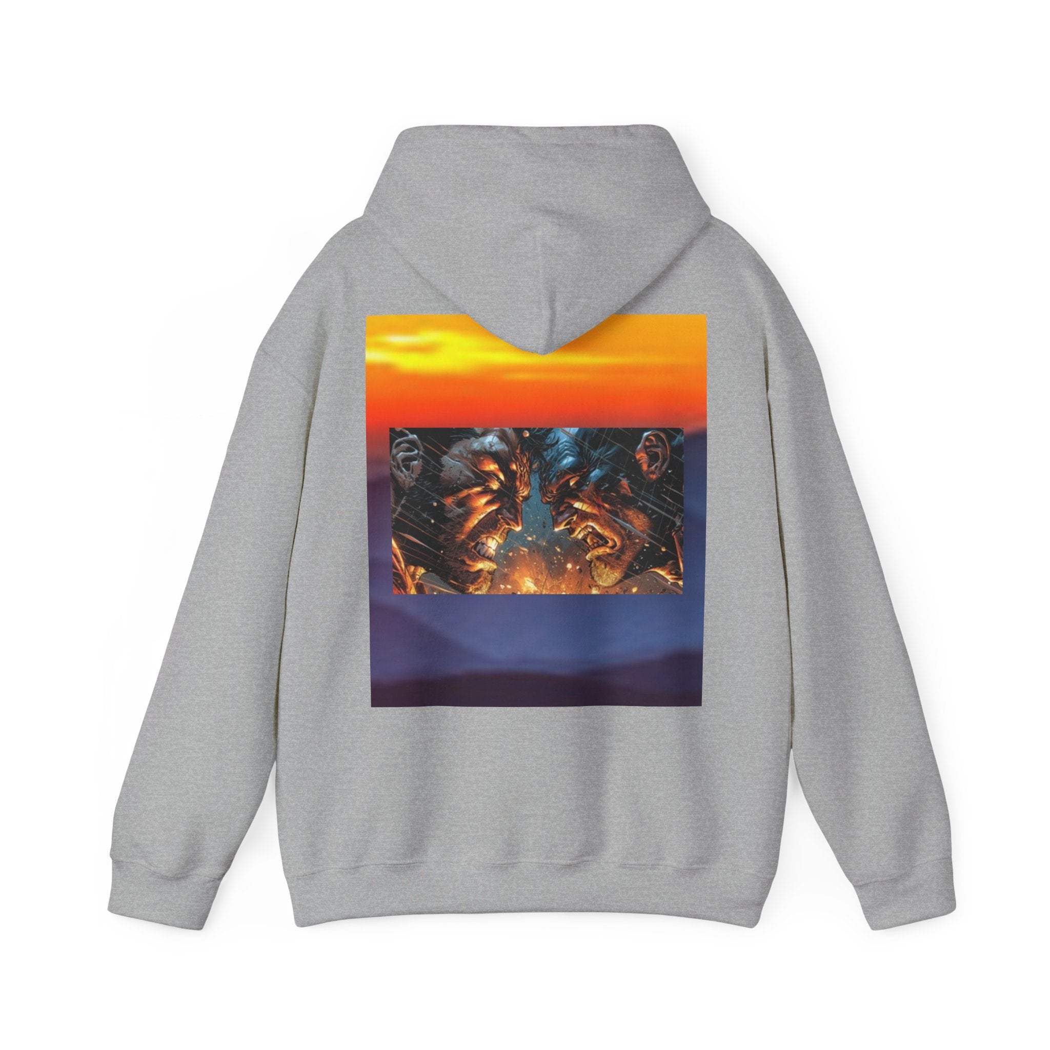 Marijuana Leaf Hoodie with Two Men Angry — Casual Streetwear Pullover