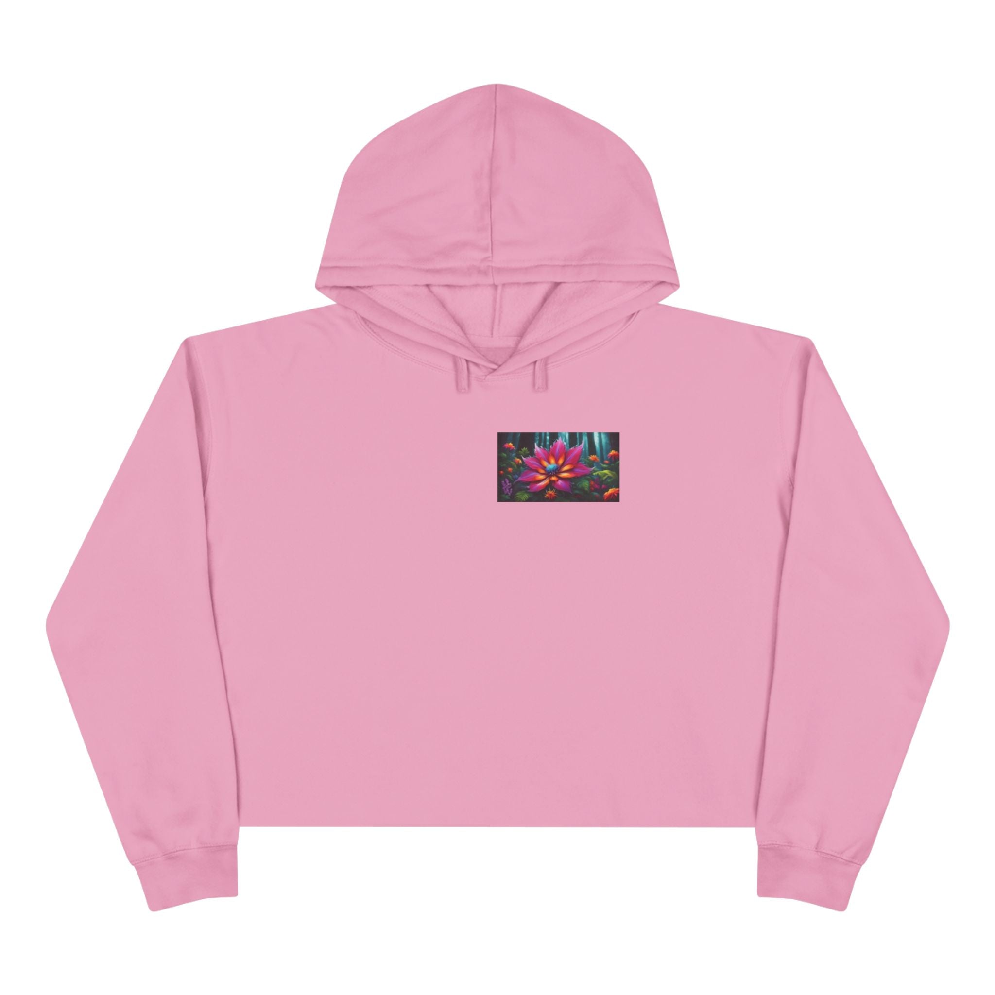 Sweat à capuche court femme Mystic Butterfly — Motif graphique floral Galaxie vibrante
