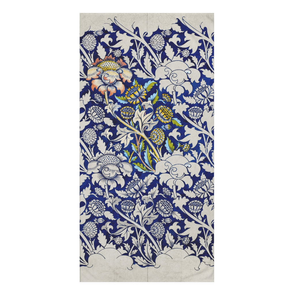 Floral Blue Persian-Inspired Cotton Towel