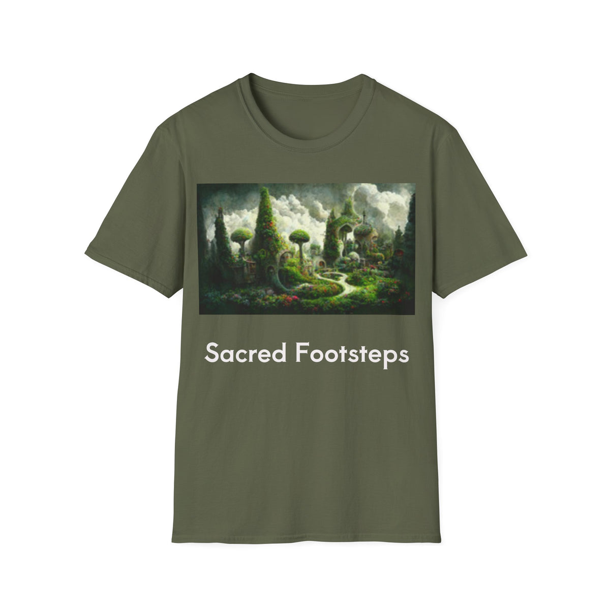 Fantasy Forest T-Shirt — Enchanted Garden Landscape Art Tee