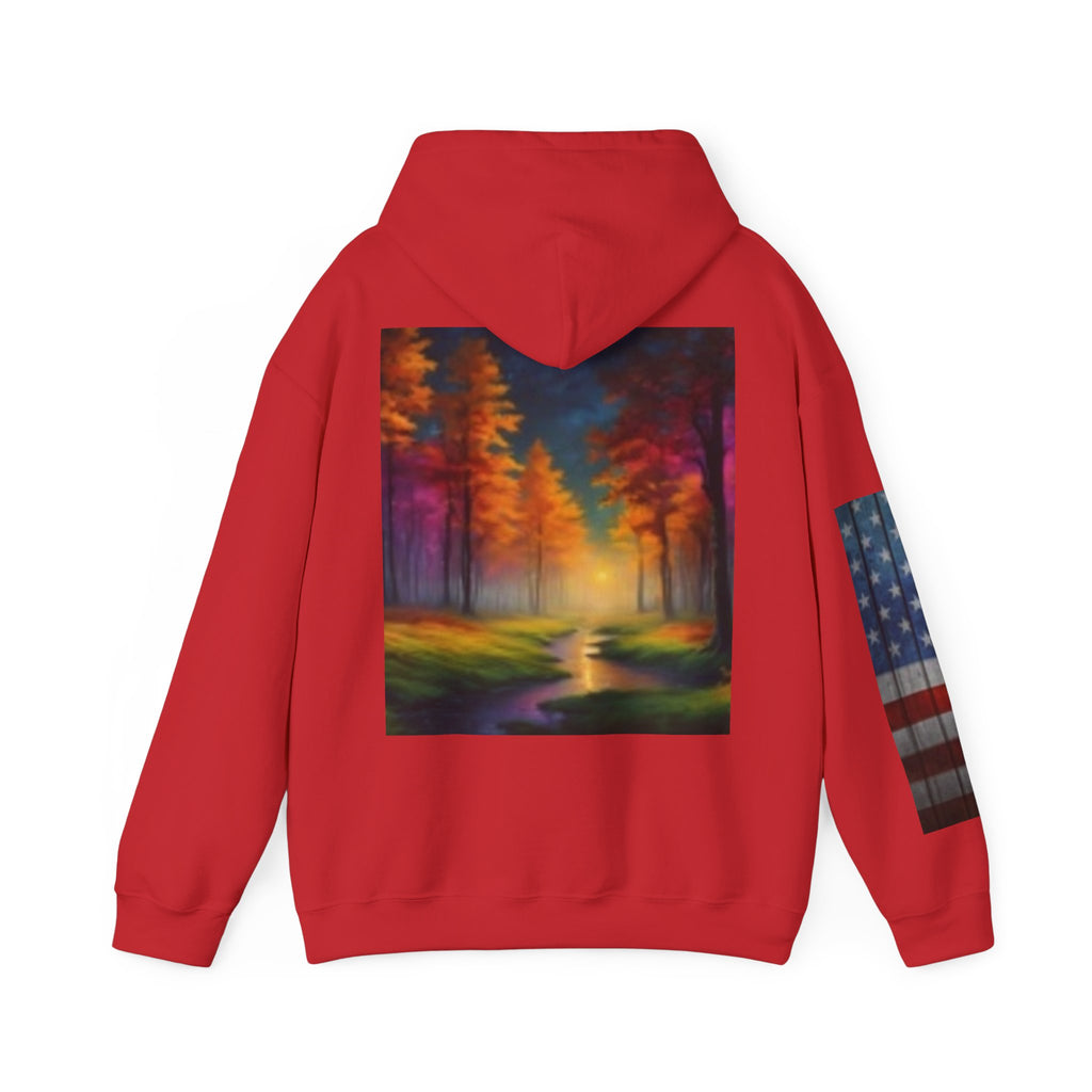 Popeye Vintage Cartoon & Colorful Forest Graphic Hoodie