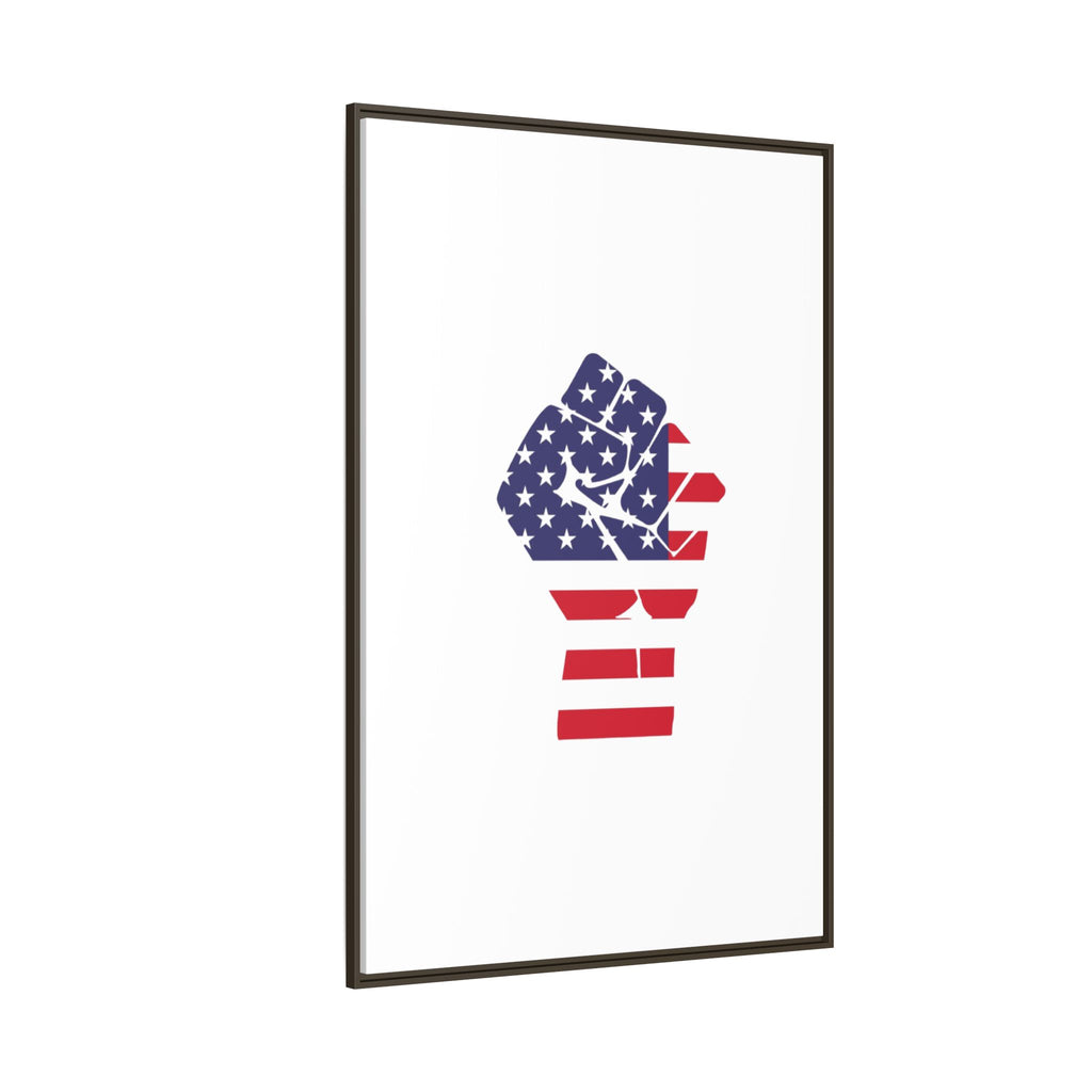 Framed Canvas Print – American Flag Fist Wall Art