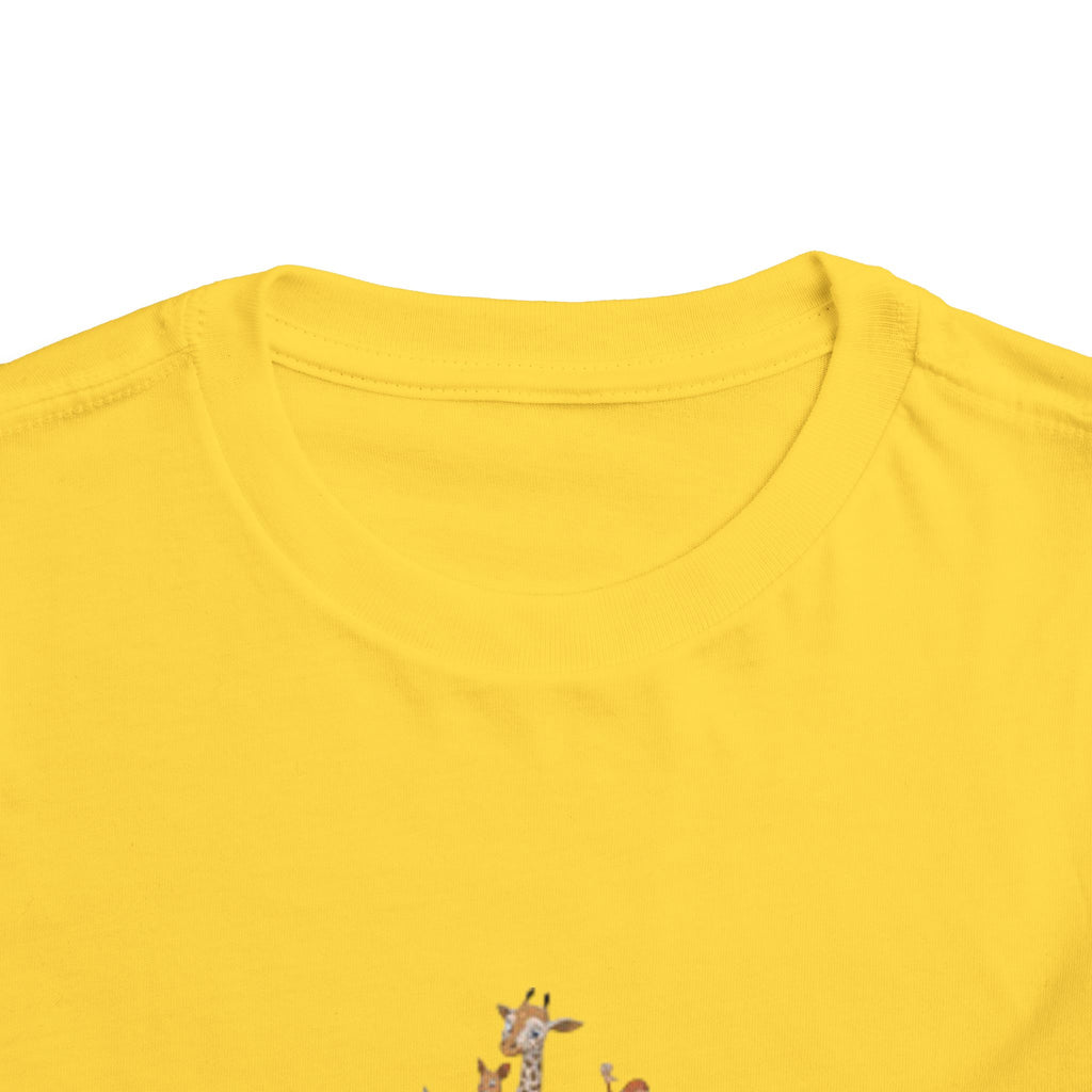 Toddler Tee — Colorful Rainbow Heart & Cute Animal Friends