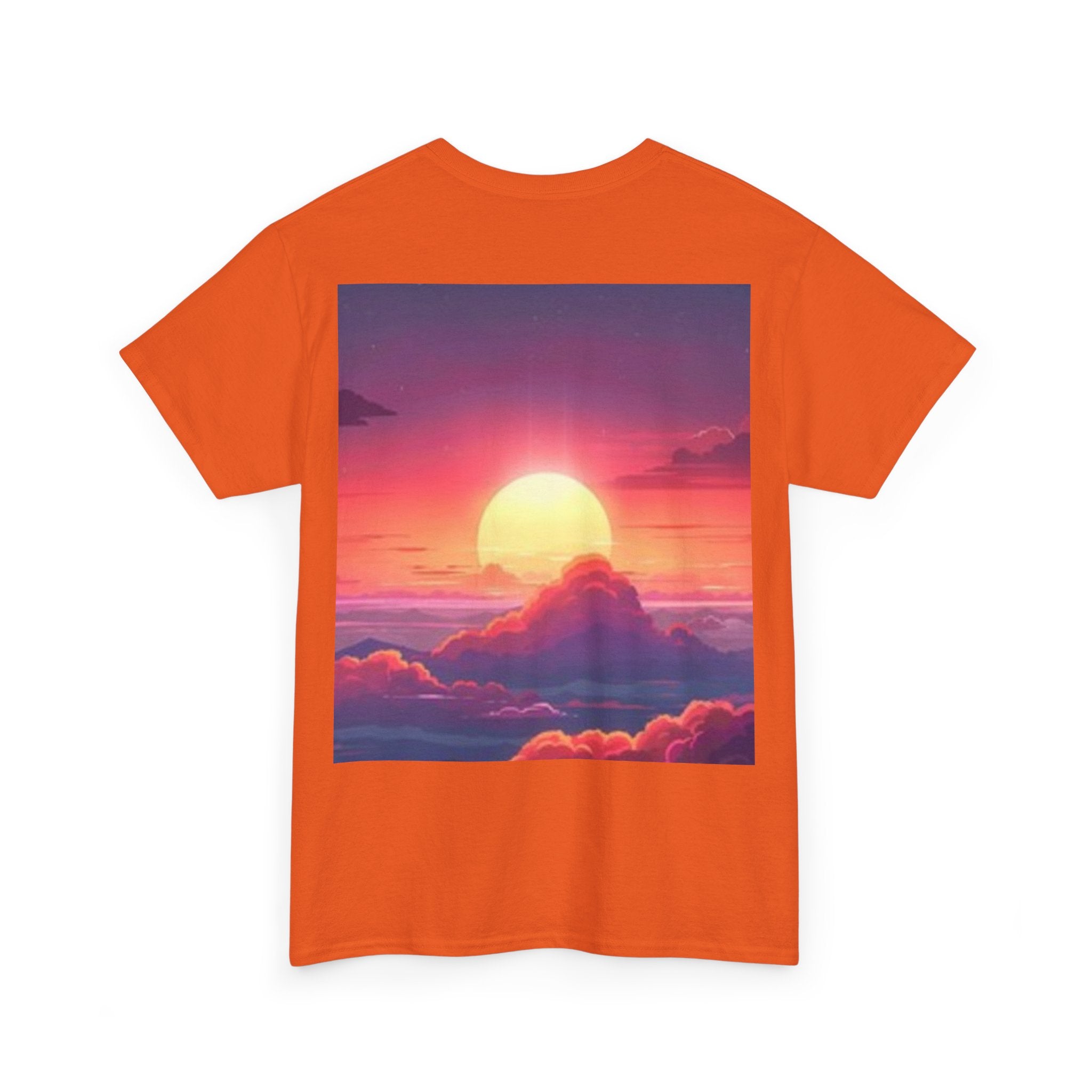 Mythic Sunset Portrait Tee — Artistic Goddess & Vibrant Sunset Graphic T-Shirt
