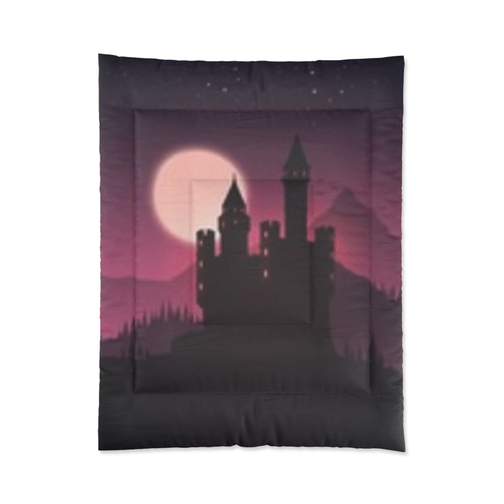 Castle Moonlight Comforter — Pink Purple Fantasy Bedding