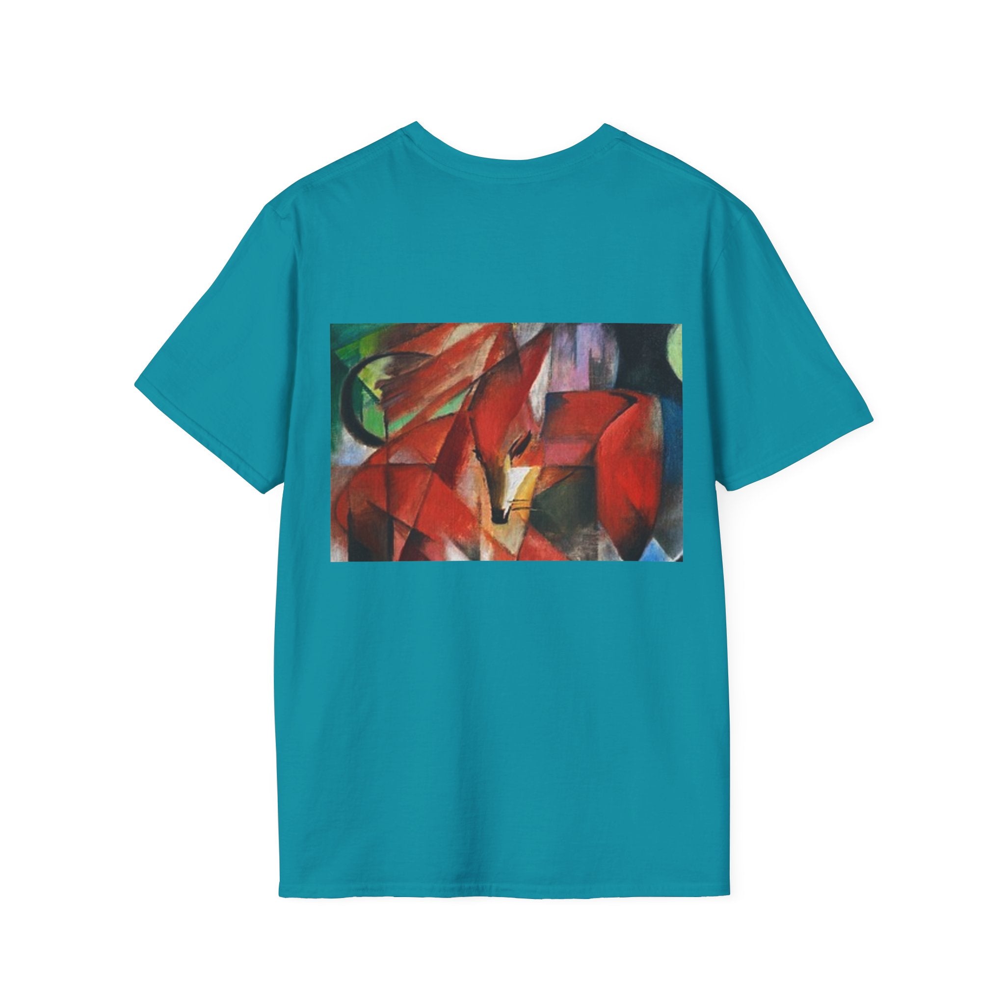 Sun Face Pocket Tee with Abstract Red Fox Back Print