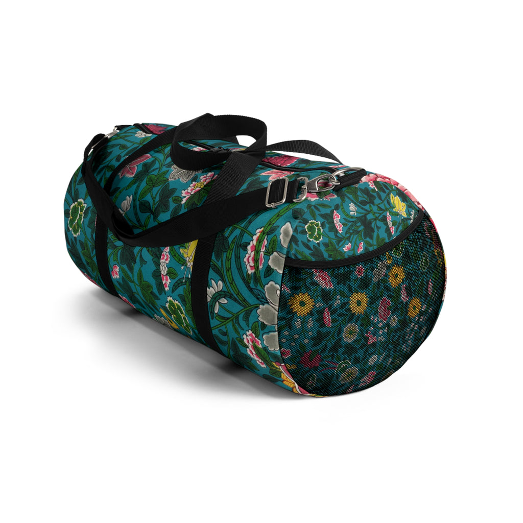 Floral Garden Duffel Bag – Teal Vintage Flower Travel Gym Bag