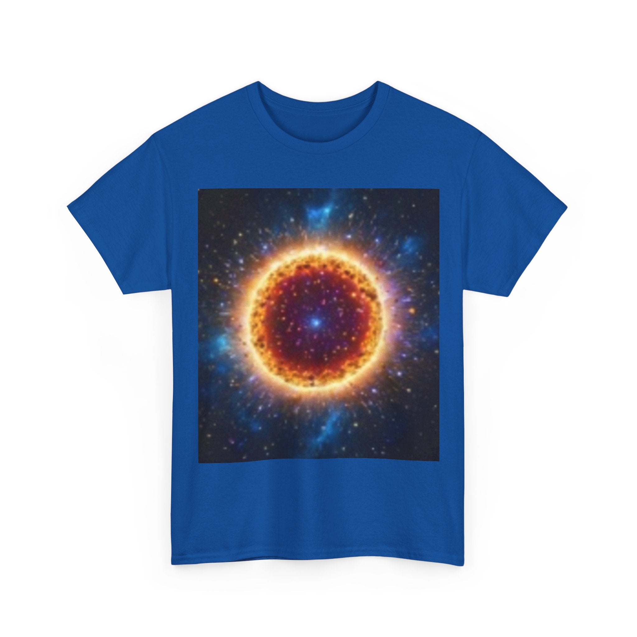 Cosmic Fire Halo Tee — Galaxy Sunburst Graphic T-Shirt
