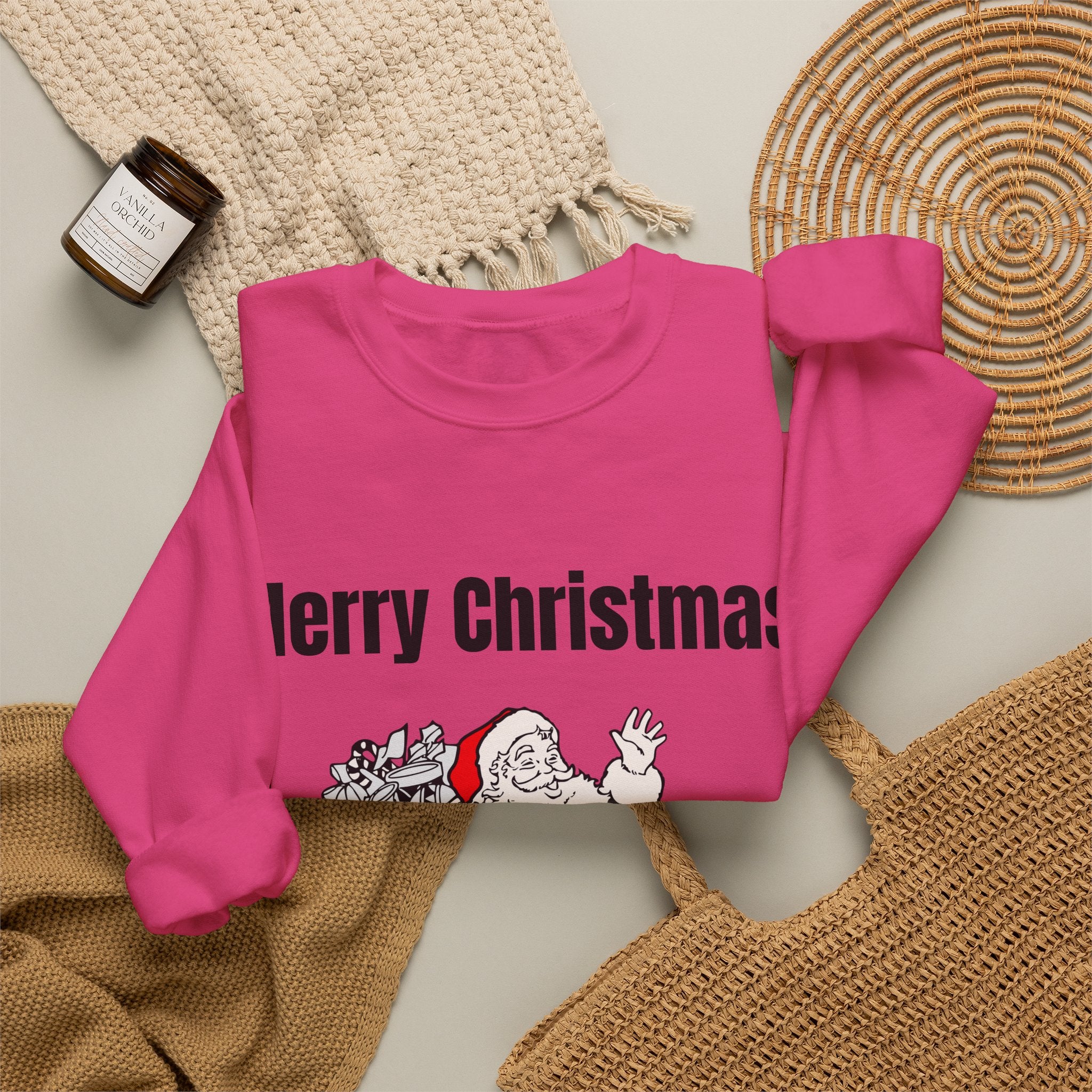 Christmas Santa Sweatshirt — Vintage Santa with Gifts Holiday Crewneck