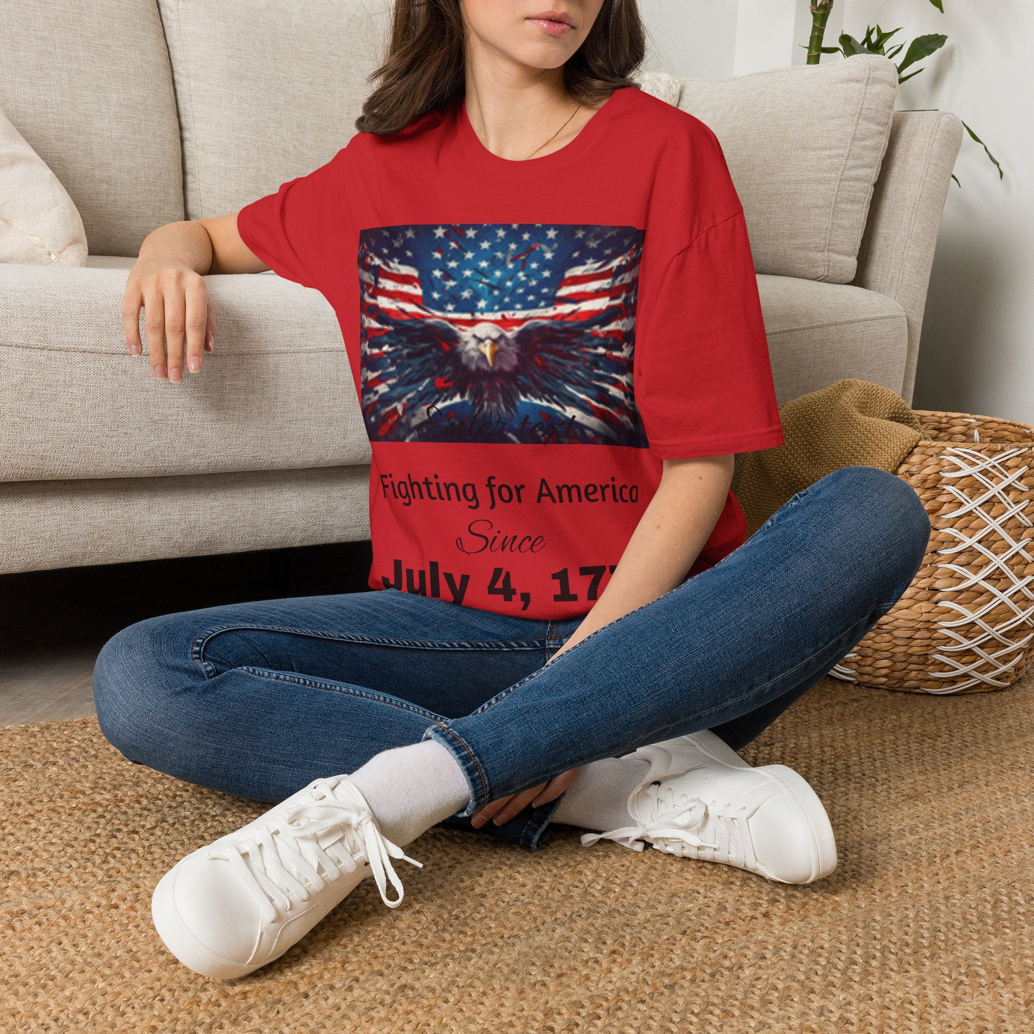Patriotic Eagle T-Shirt — American Flag Bald Eagle I Love America!