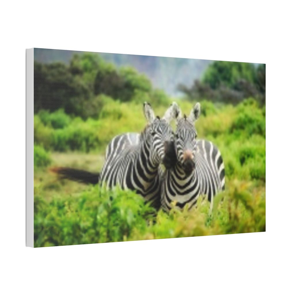 Zebra Pair Canvas Print - Stretched 1.5" Wildlife Wall Art