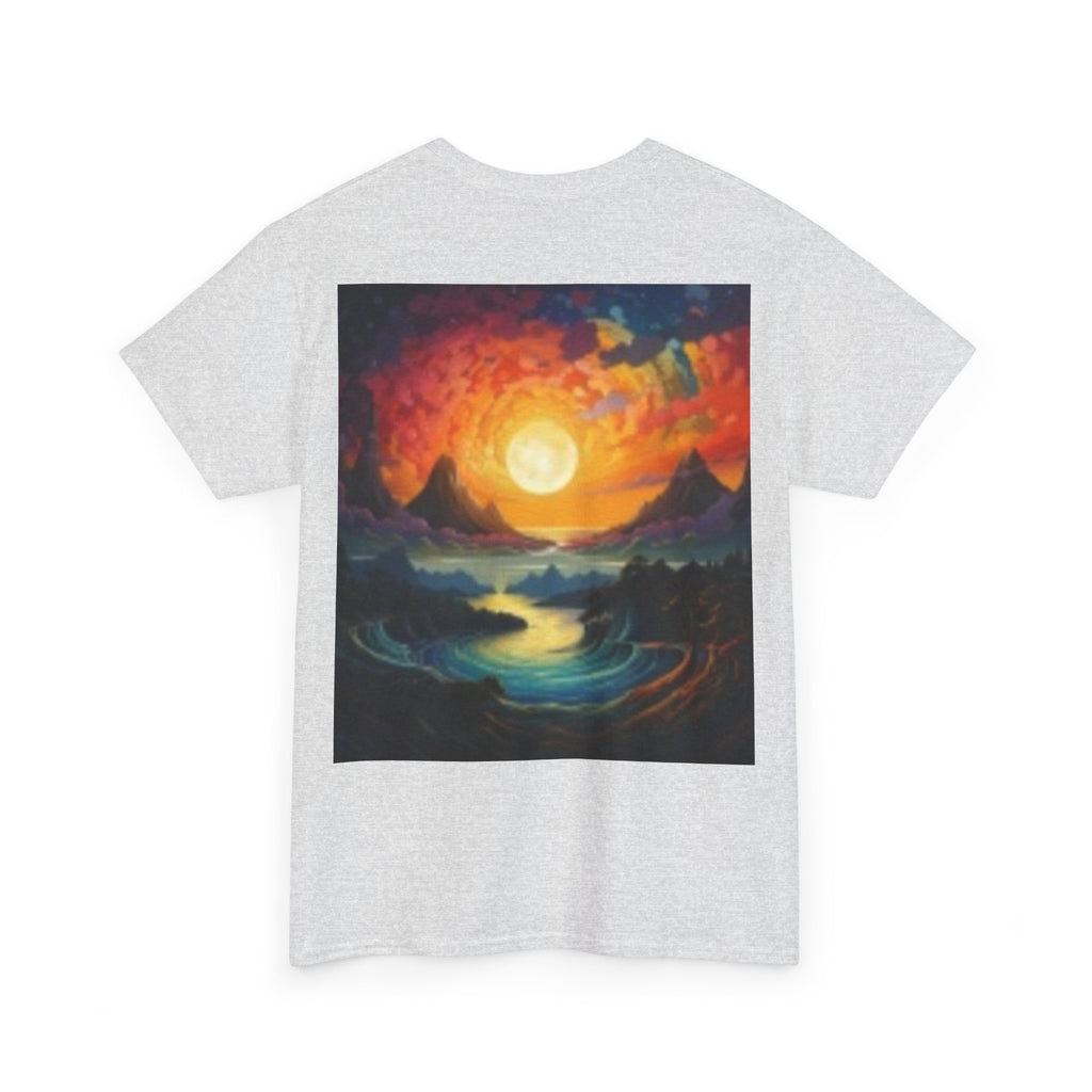 Nature Scene T-shirt— Five Bears in  River & Sunset Landscape T-Shirt