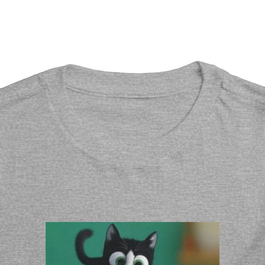 Toddler Tee — Playful Kitten and Fishbowl Graphic