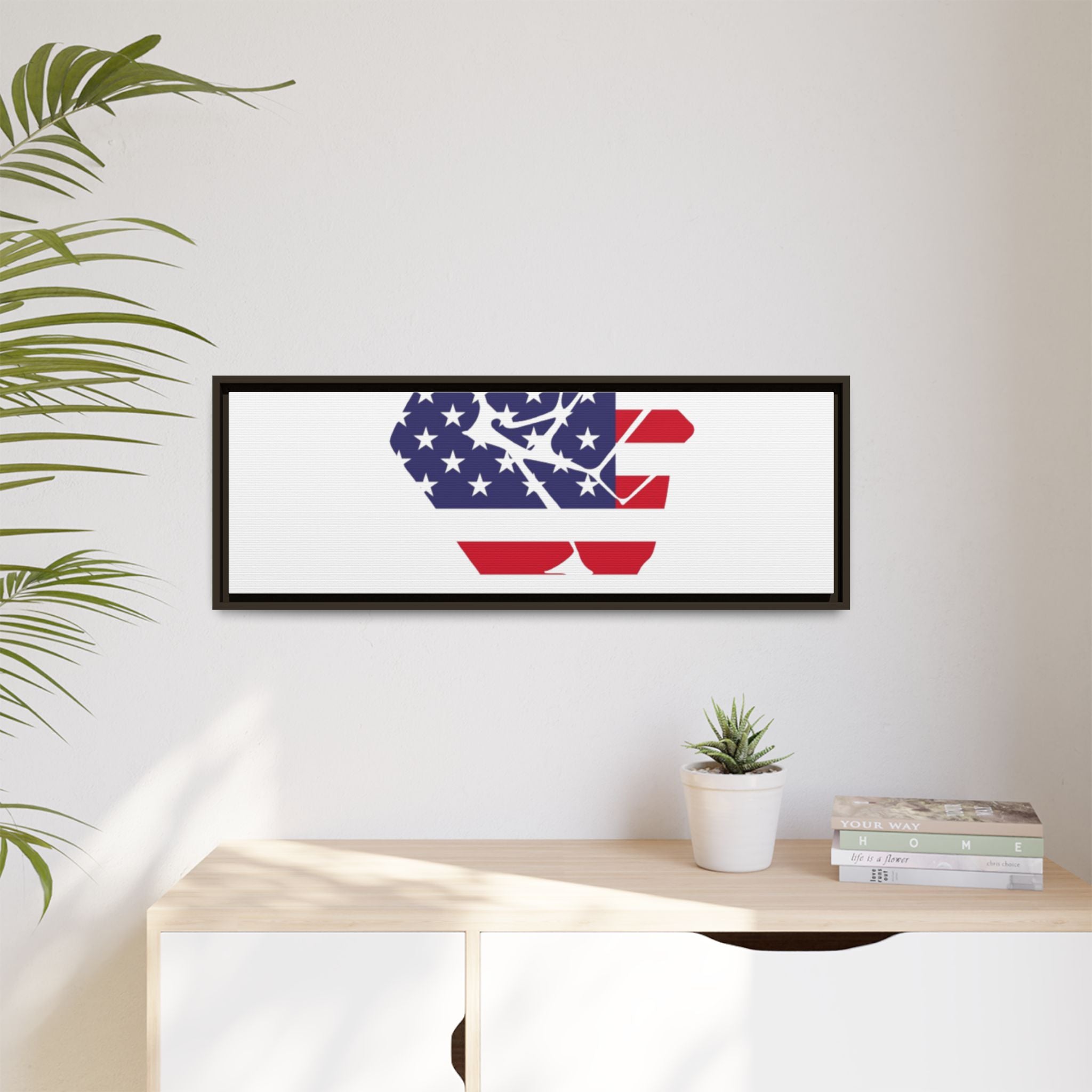 Framed Canvas Print – American Flag Fist Wall Art