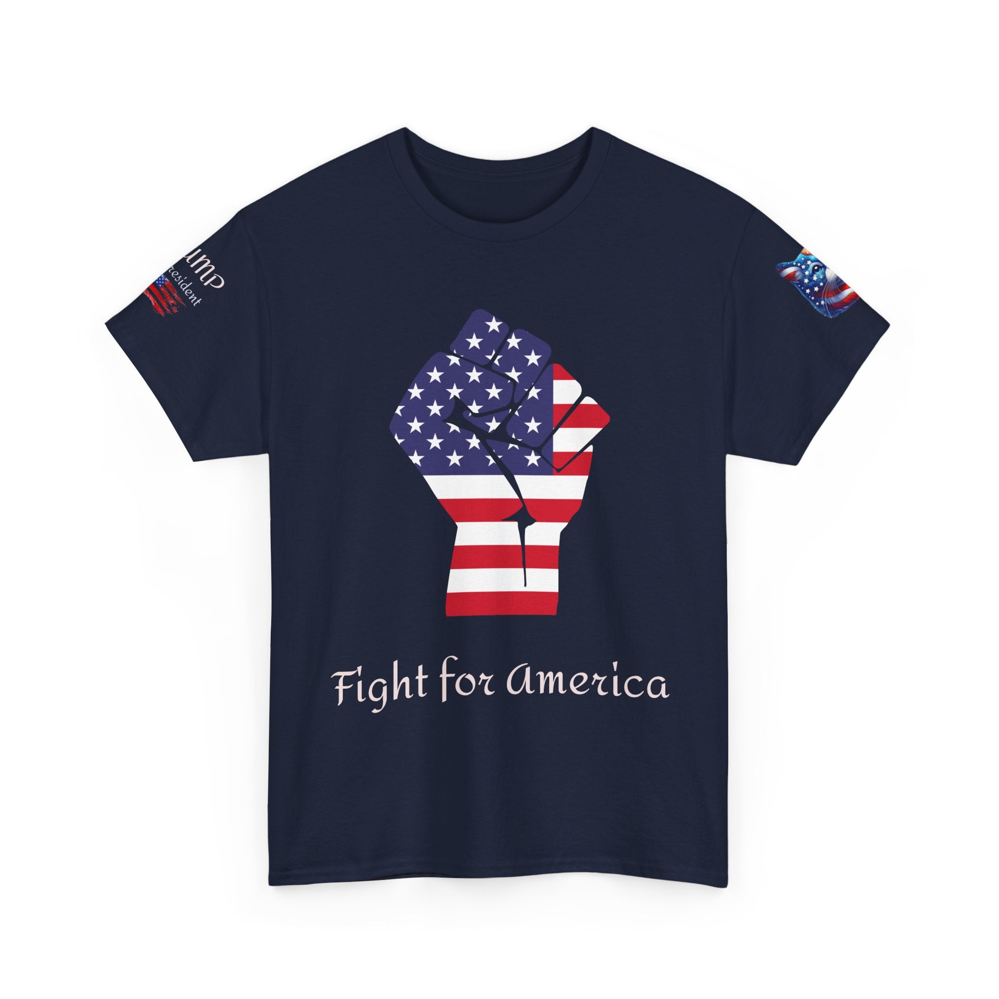 T-shirt patriotique Donald J TRUMP — Poing patriotique drapeau américain