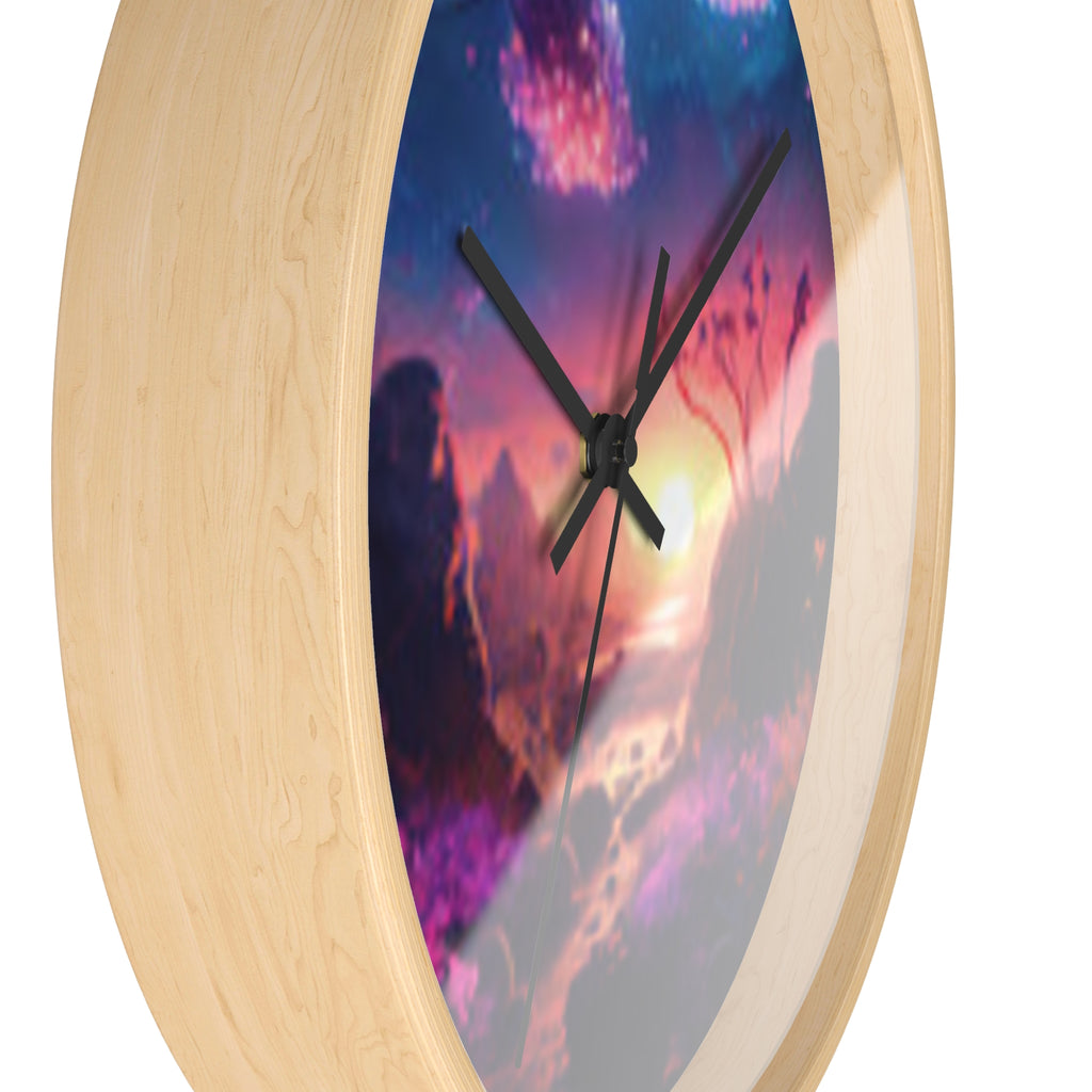 Dreamscape Sunset Wall Clock — Fantasy Landscape Art Clock
