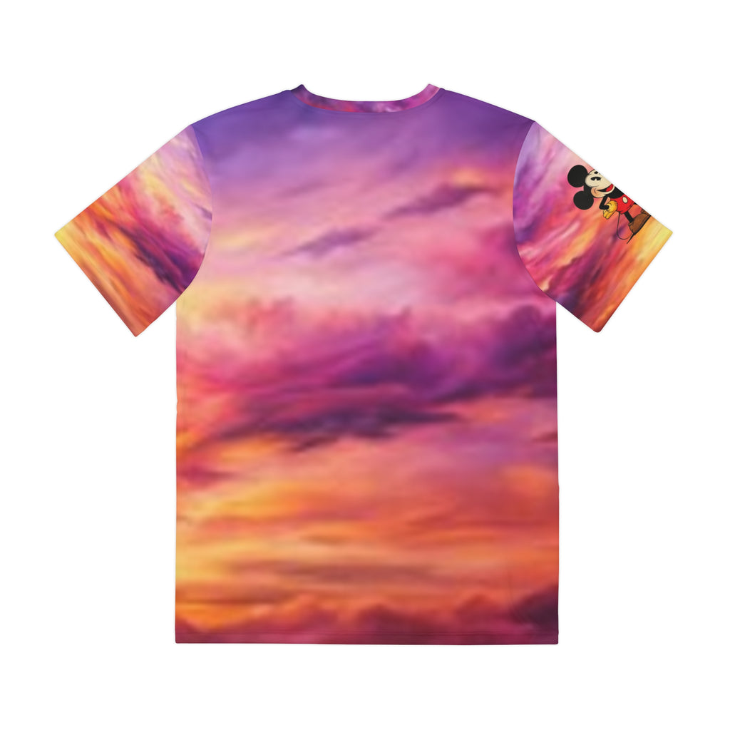 Mickey Mouse Colorful Clouds Men's Polyester Tee