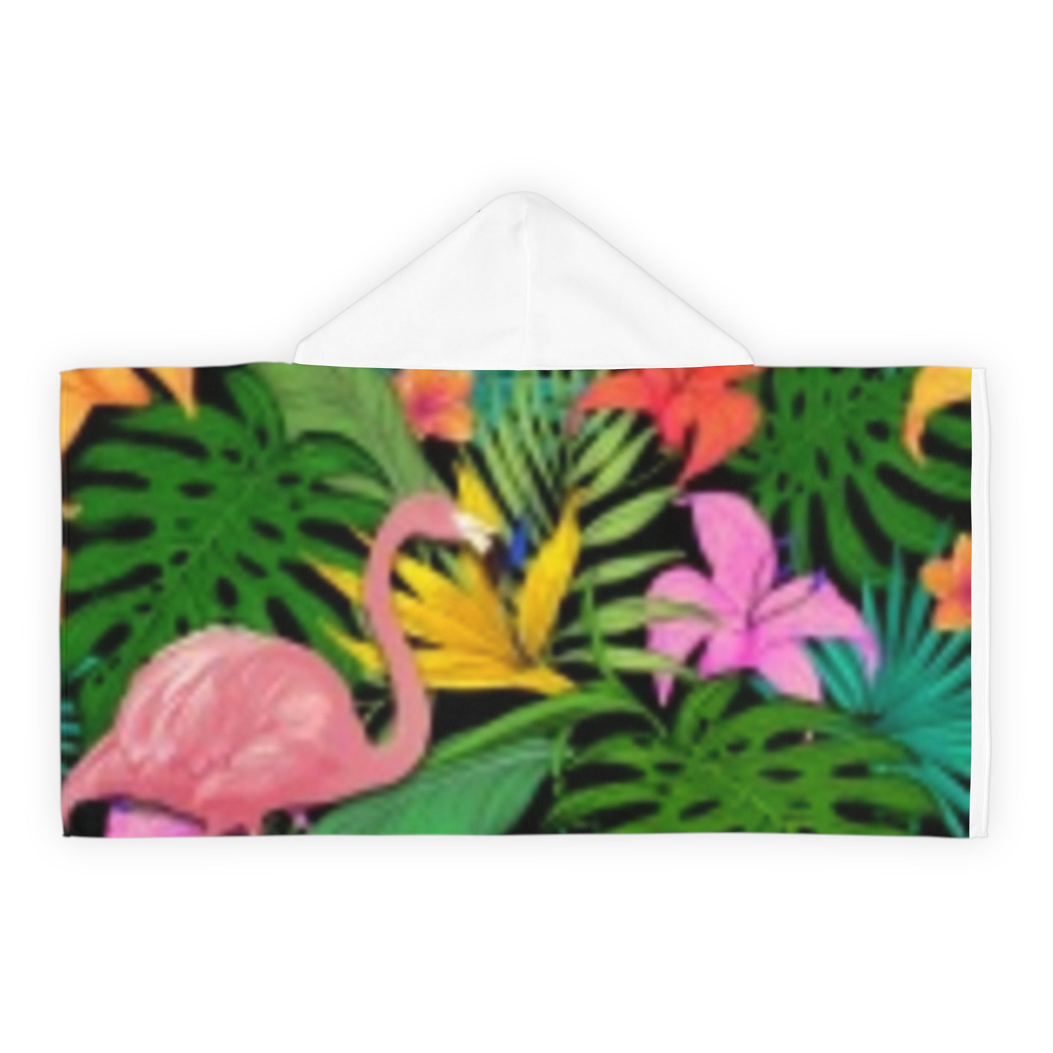 Tropical Flamingo Hooded Towel — Kids Beach & Pool Wrap