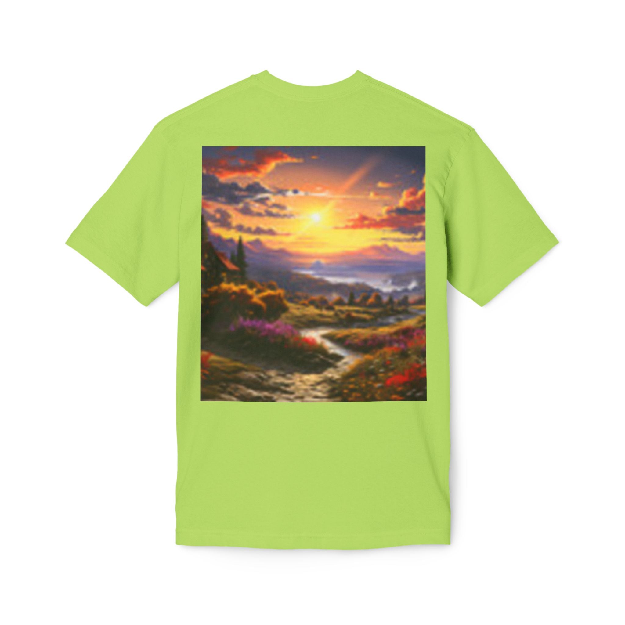 T-shirt Esprit Loup – T-shirt graphique paysage coucher de soleil panoramique