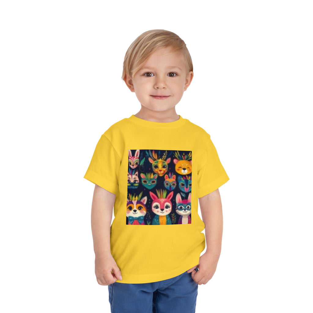 Toddler T-shirt — Colorful Forest Animal Faces Toddler Shirt