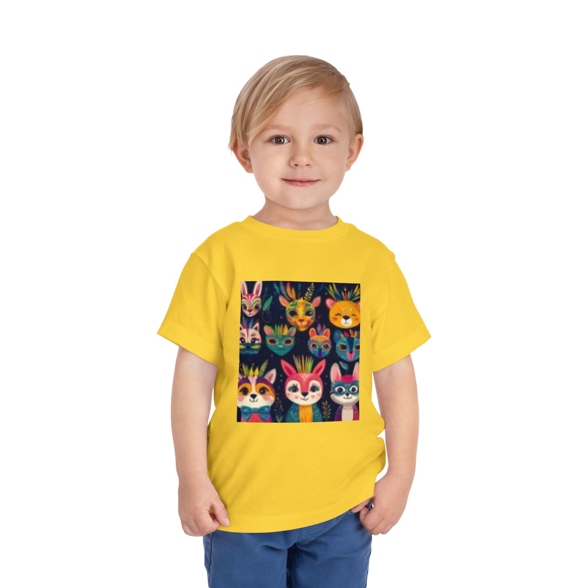 Toddler T-shirt — Colorful Forest Animal Faces Toddler Shirt