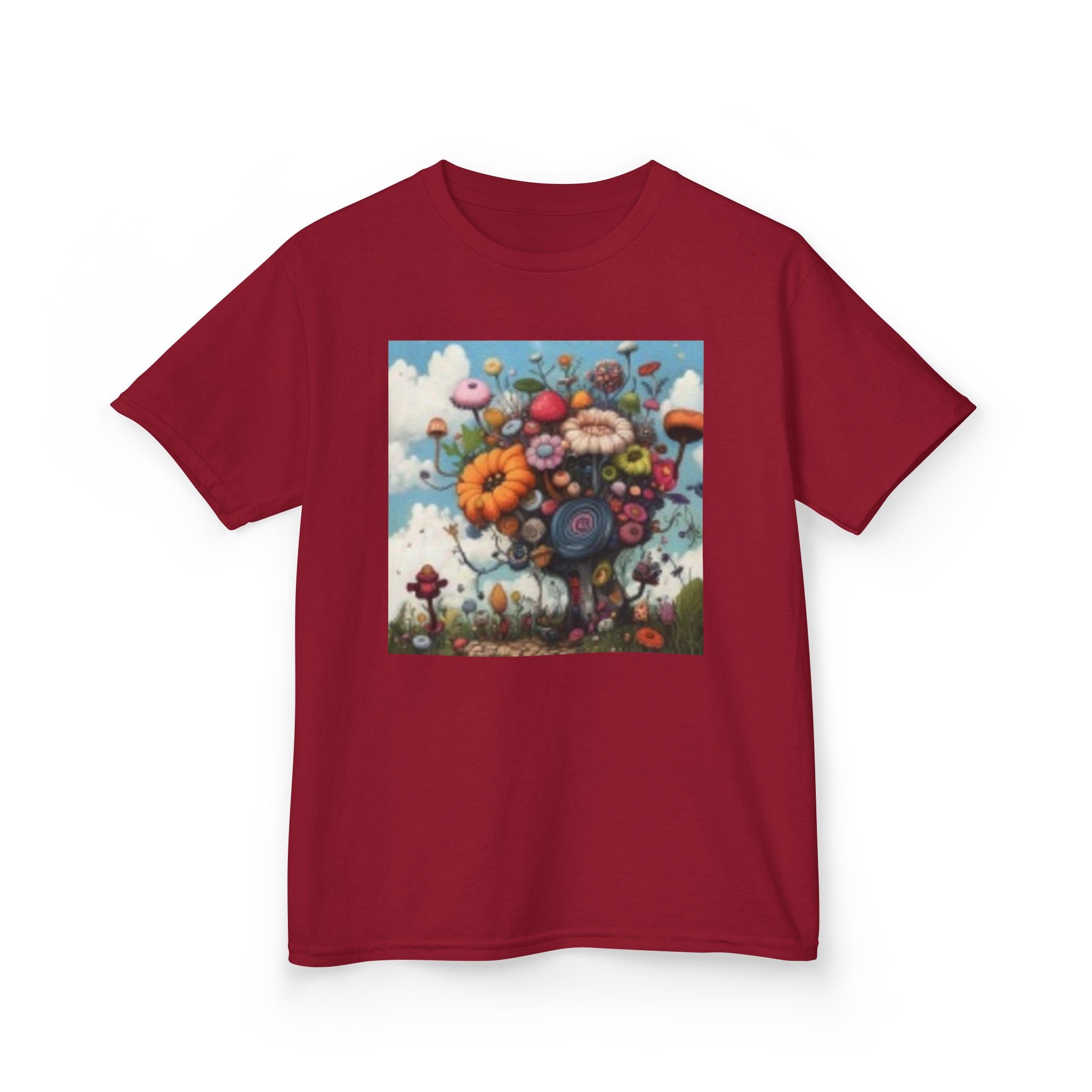 Kids T‑Shirt — Colorful Fantasy Flower Garden Print
