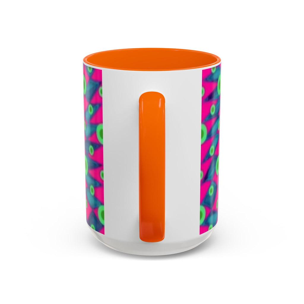 Abstract Neon Pattern Coffee Mug — Vibrant Retro Geometric Accent Mug (11/15oz)