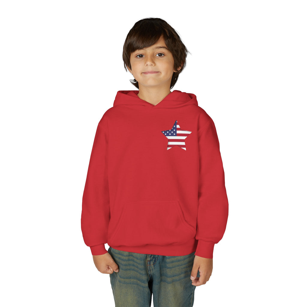 Youth Hoodie — American Flag Thumbs Up Graphic