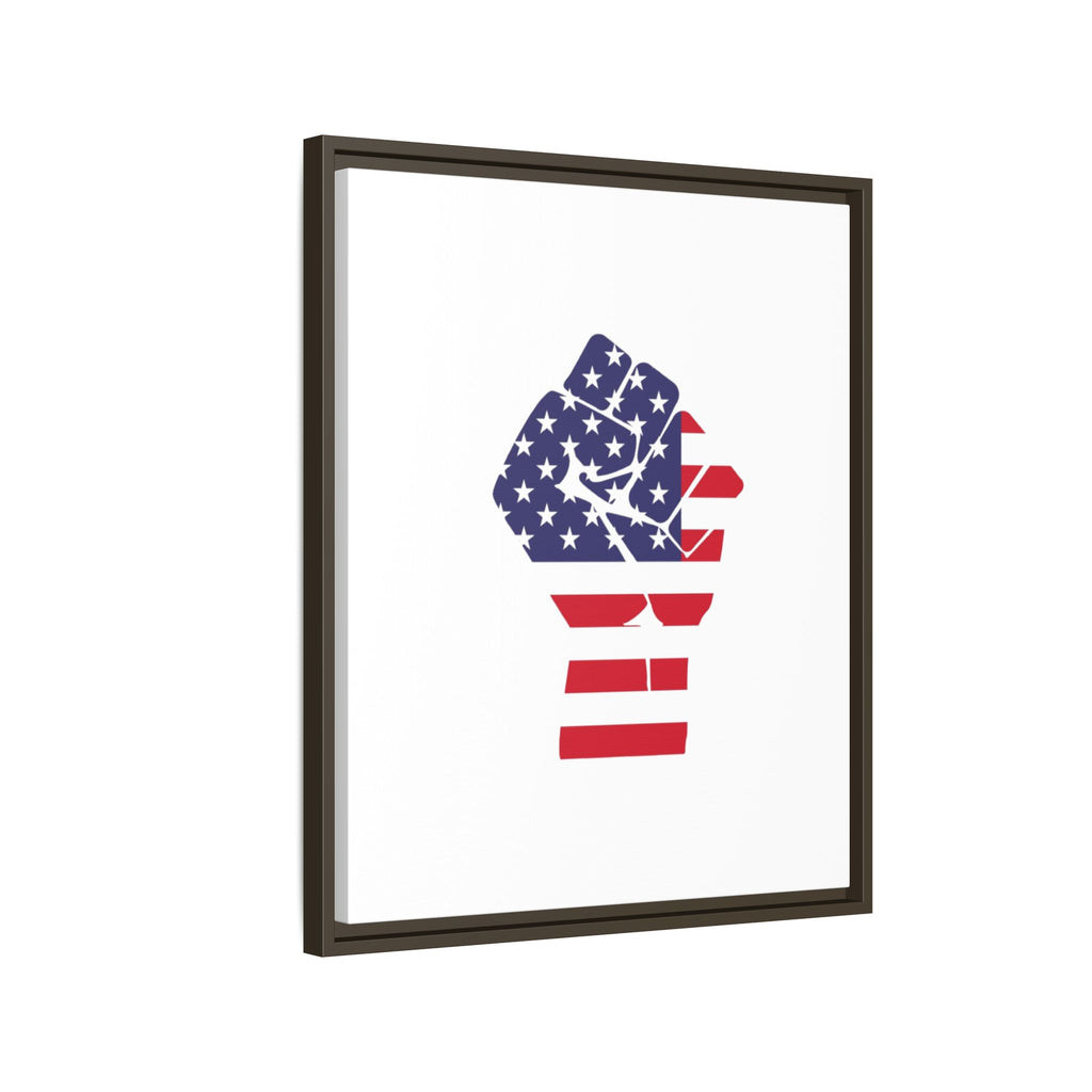 Framed Canvas Print – American Flag Fist Wall Art