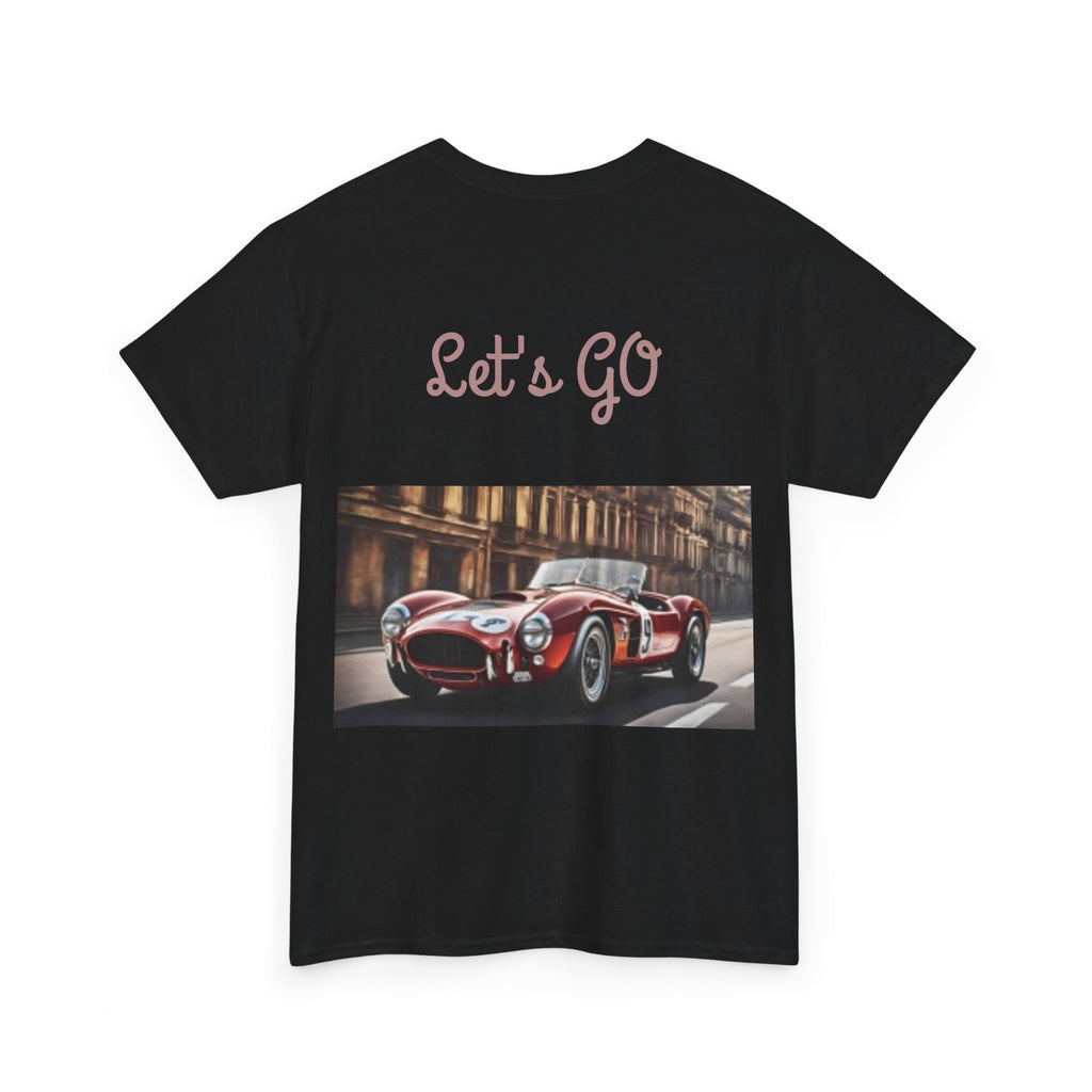 Pin-Up Girl with Terrier & Fast Car Graphic T-shirt — Retro 1950's Vintage Style T-Shirt