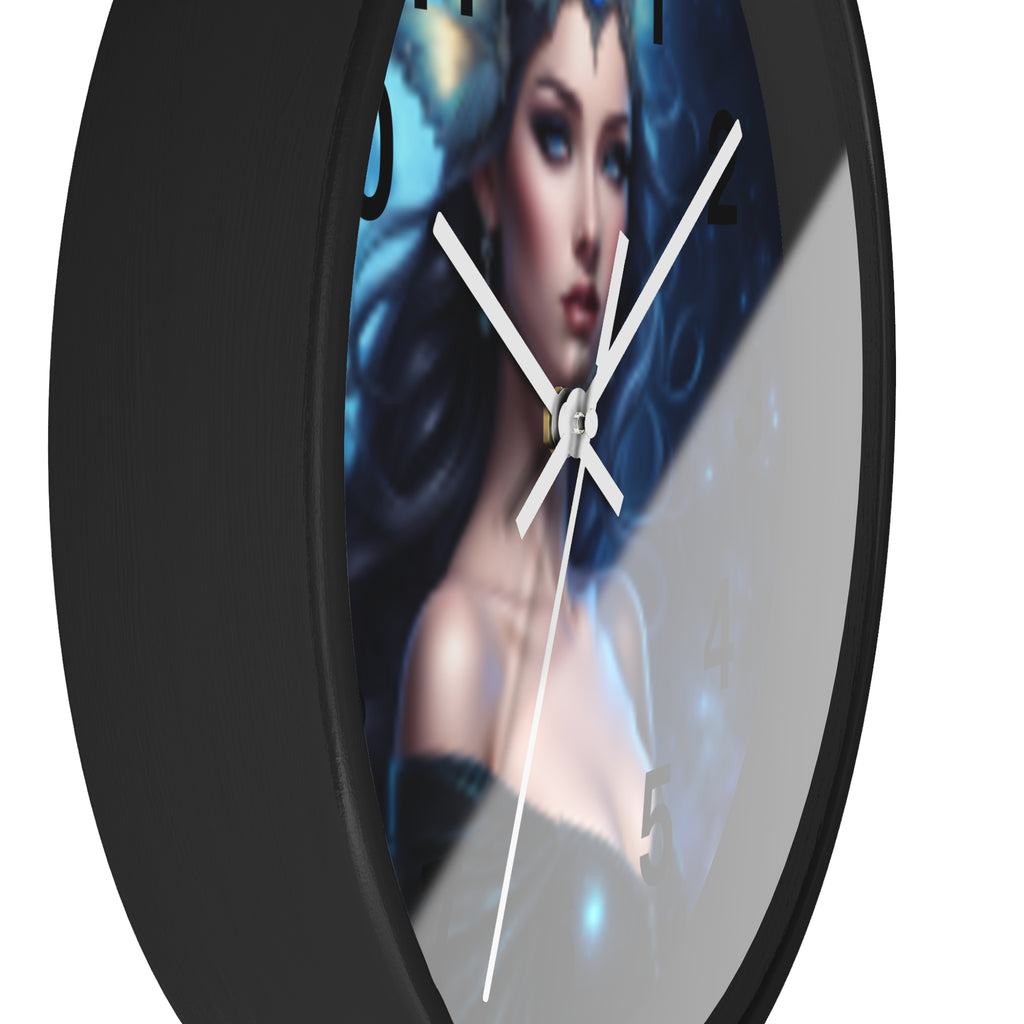 Moonlit Sorceress Wall Clock — Fantasy Goddess Decor