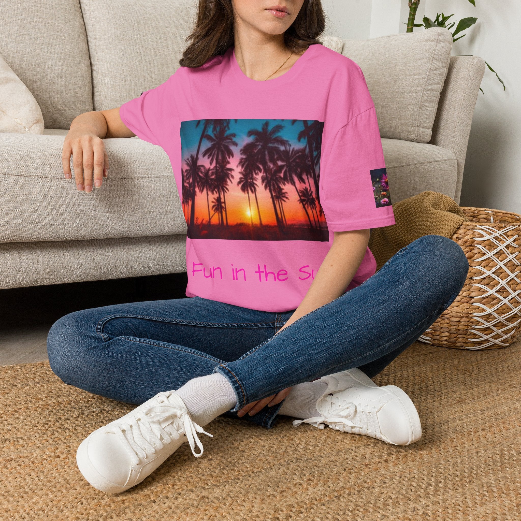 Sunset Palm Beach T-Shirt — Tropical Sunset Graphic Tee