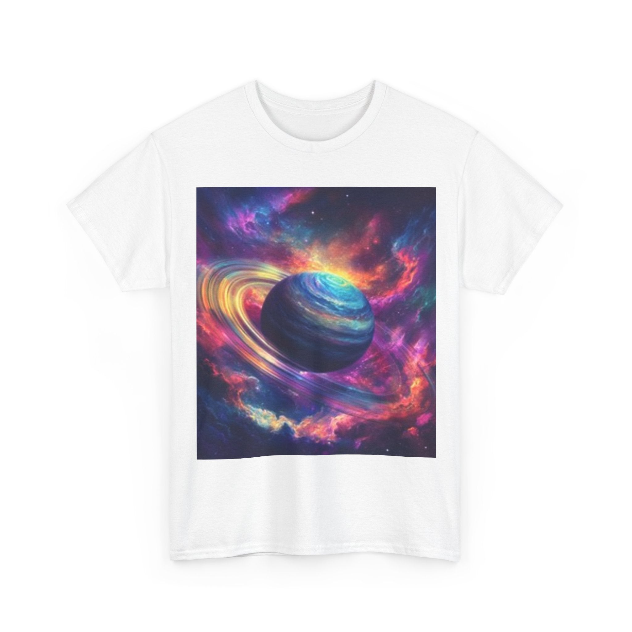 Galaxy Rings T‑Shirt — Vibrant Saturn Cosmic Space Tee