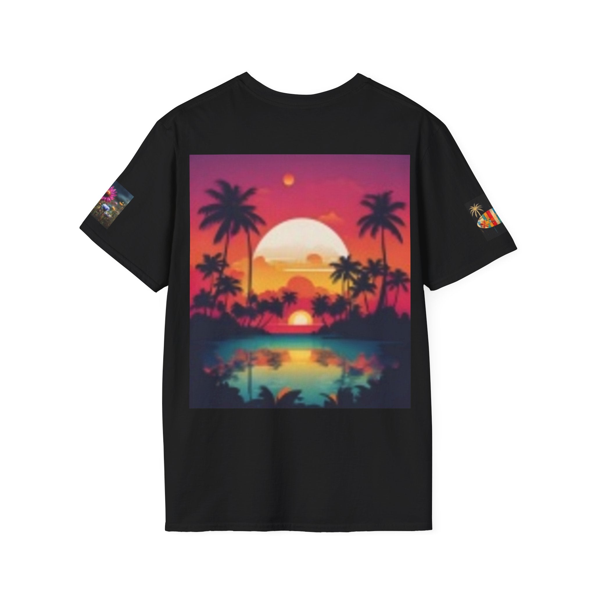 Sunset Palm Beach T-Shirt — Tropical Sunset Graphic Tee