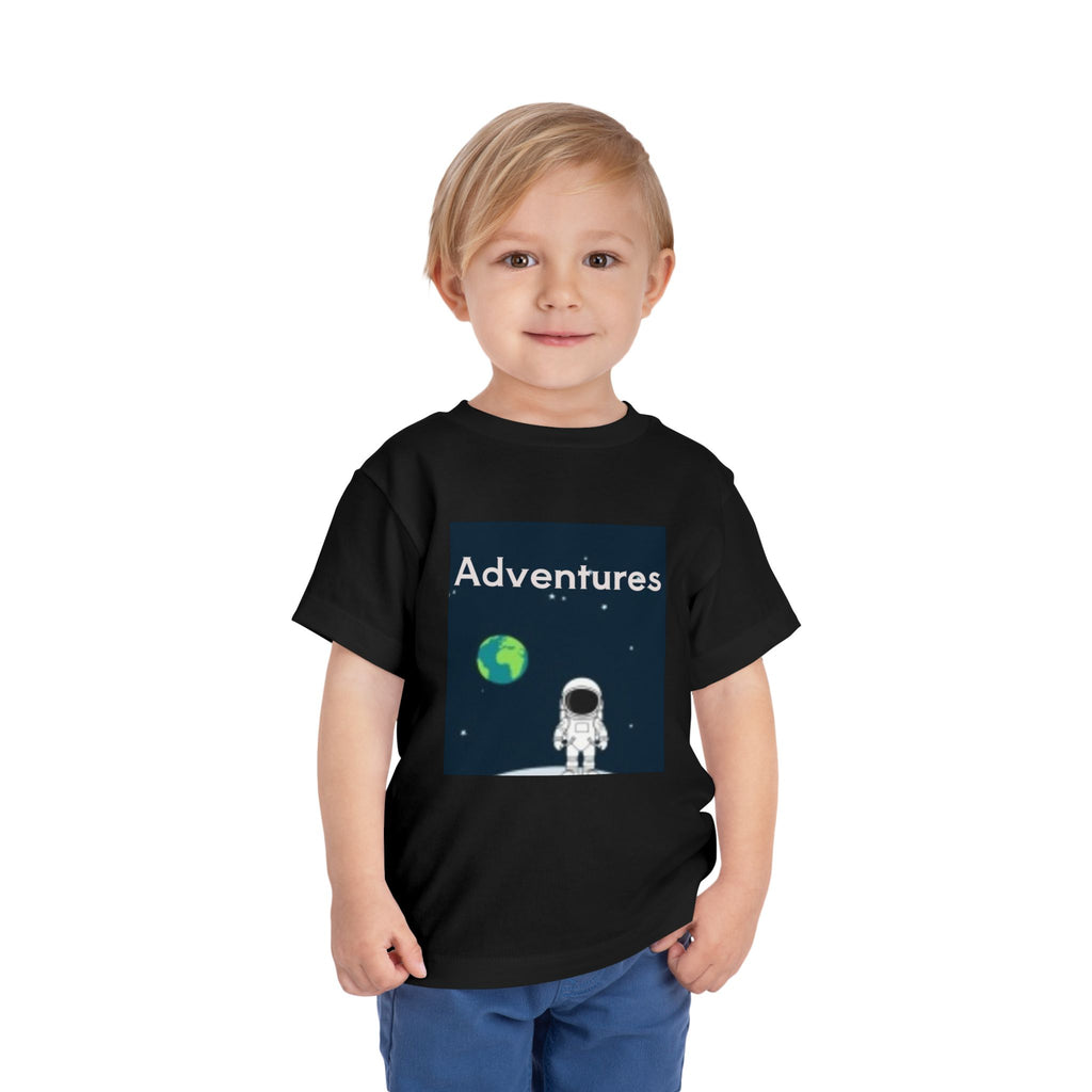 Toddler T-shirt — Adventures Cute Astronaut & Retro Space Rockets Design