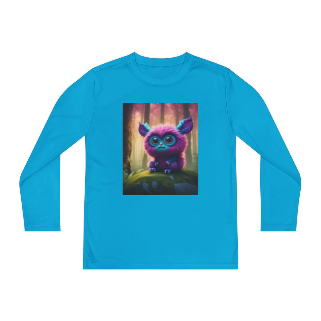 Youth Long Sleeve Tee – Cute Neon Forest Creature Graphic