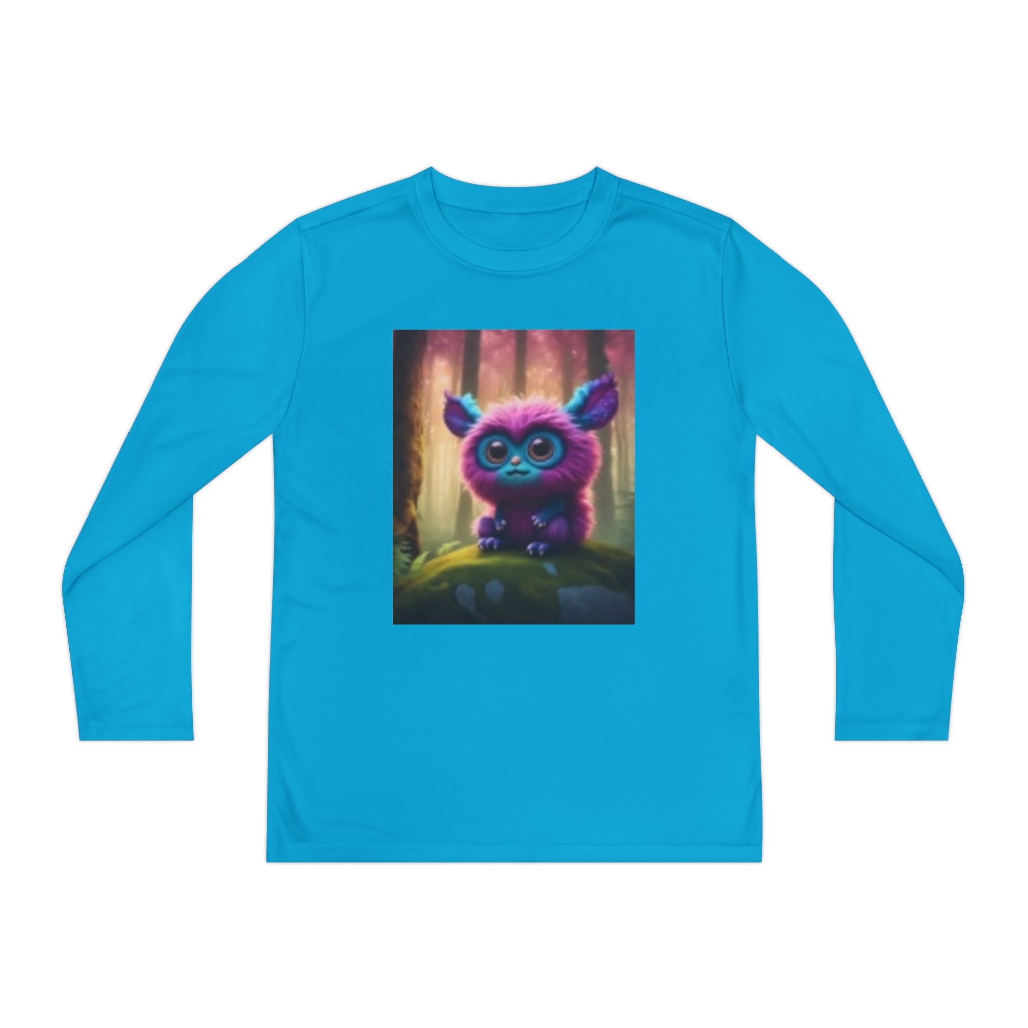 Youth Long Sleeve Tee – Cute Neon Forest Creature Graphic