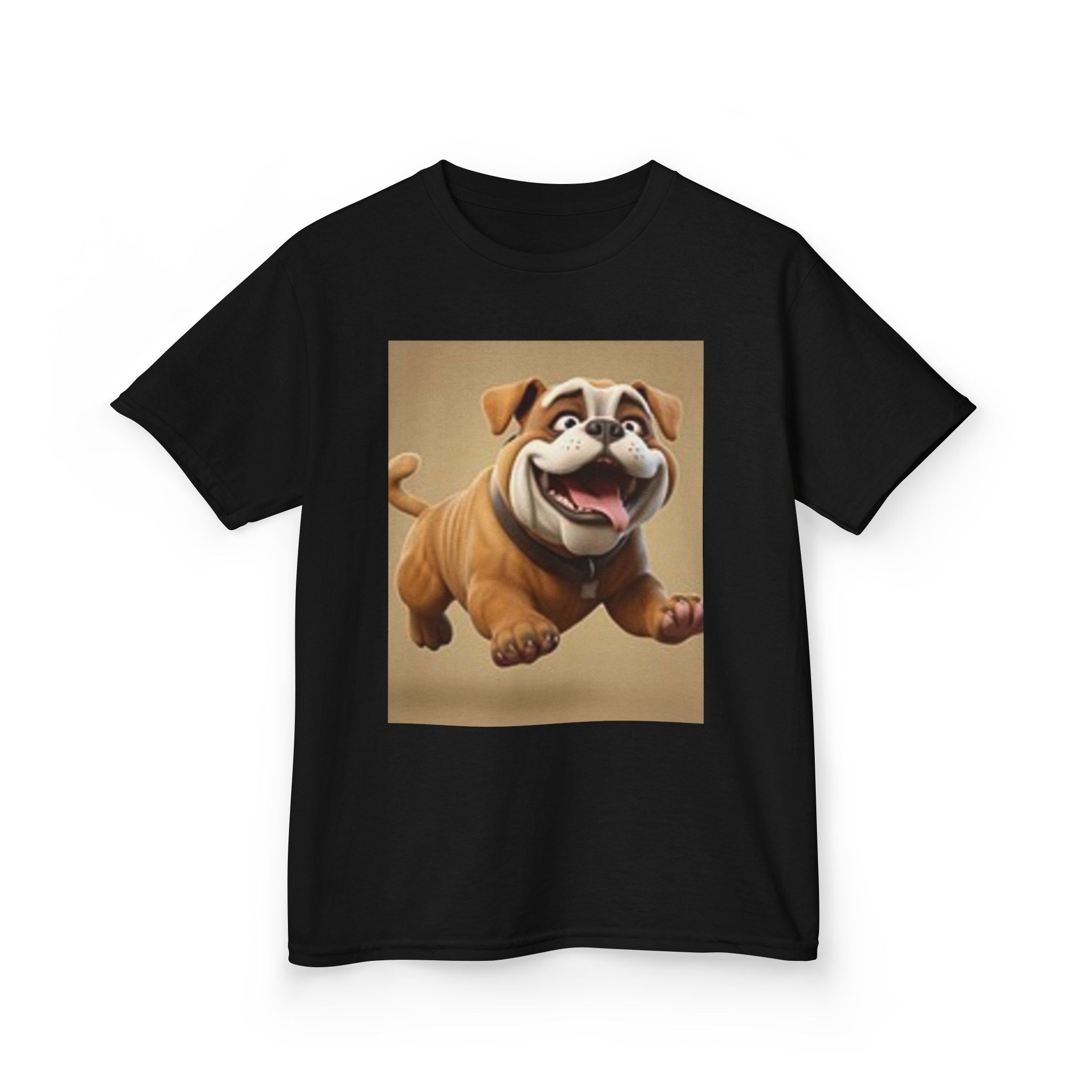 Kids Bulldog & Cute Cats Graphic Tee — Playful Puppy and Cat Stack Kids T-Shirt