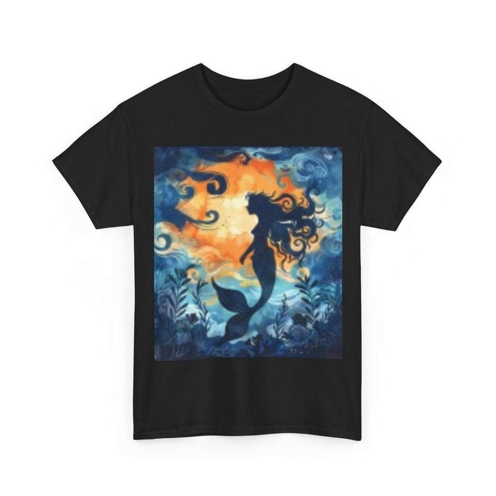 Mermaid Silhouette Tee — Ocean Moonlight Fantasy Graphic Shirt