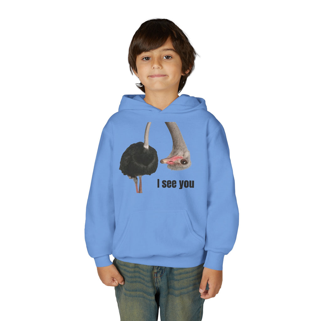 Youth Hoodie – Cute Ostrich I See You Pullover