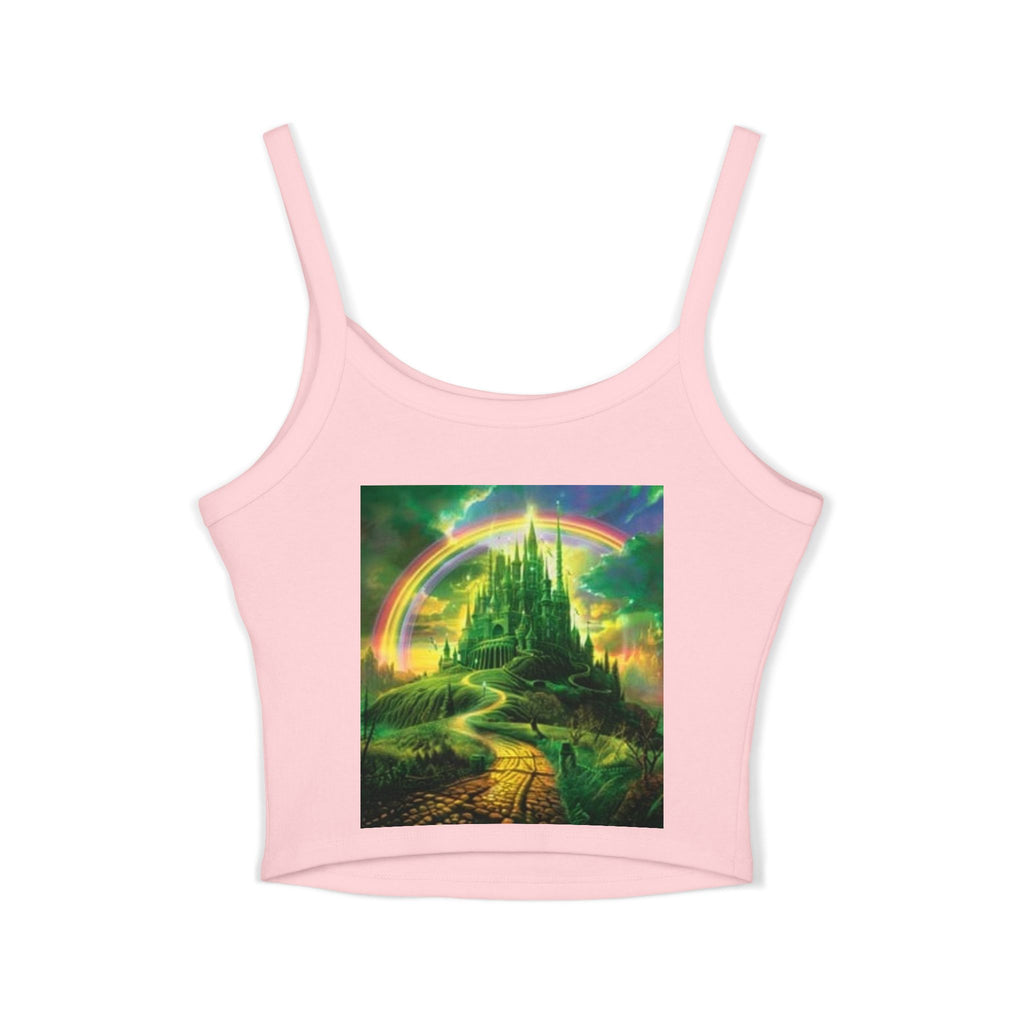Women's Spaghetti Strap Tank Top Butterfly Magical Kingdom
