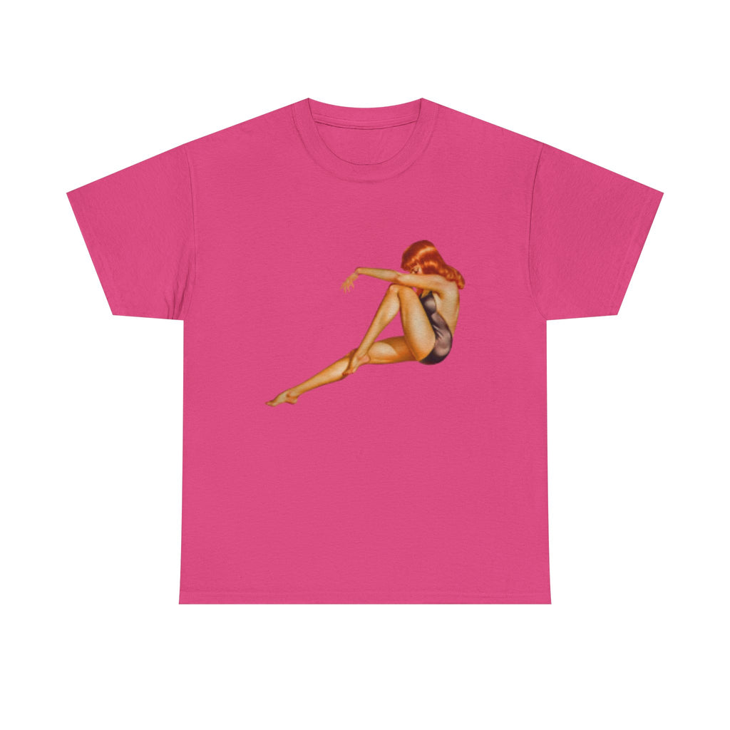 Vintage Pinup Tee — Retro Sitting Woman Graphic T‑Shirt