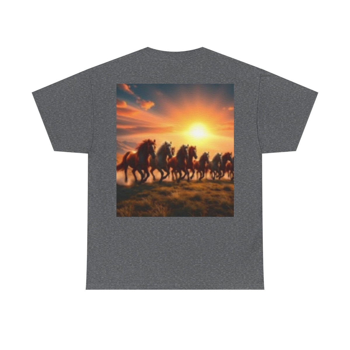 Horse Herd Sunset Tee — Running Horses Graphic T-Shirt