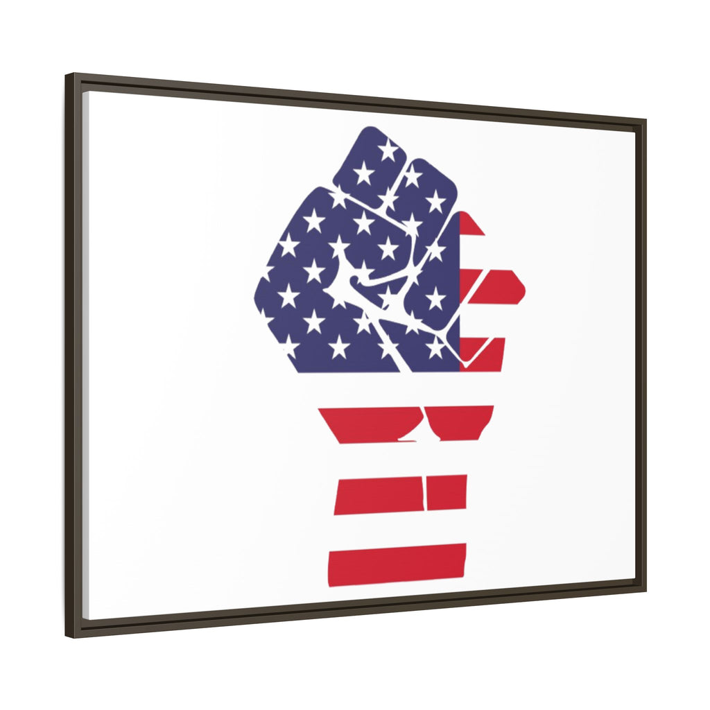 Framed Canvas Print – American Flag Fist Wall Art