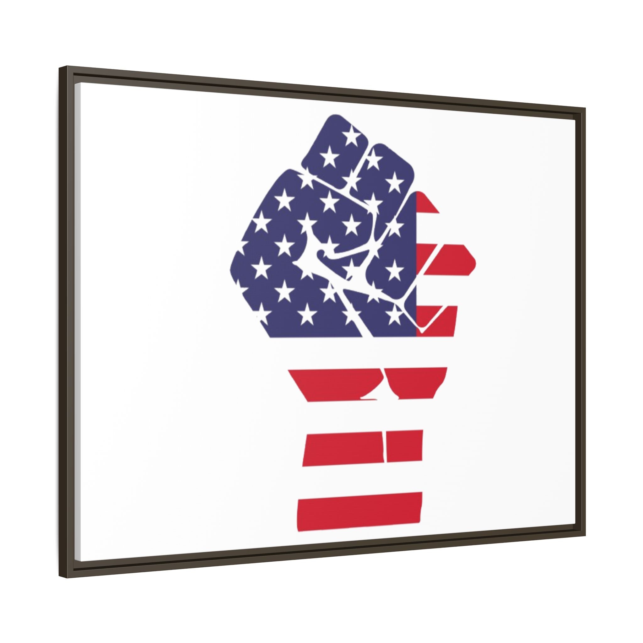 Framed Canvas Print – American Flag Fist Wall Art