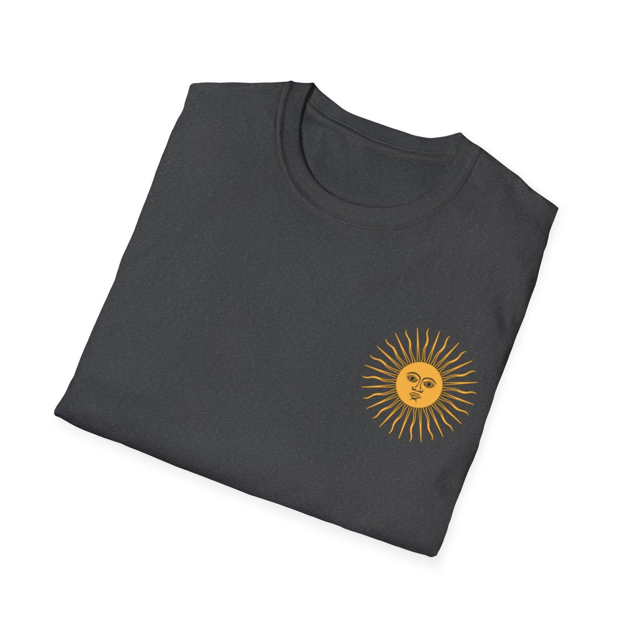 Sun Face Pocket Tee with Abstract Red Fox Back Print