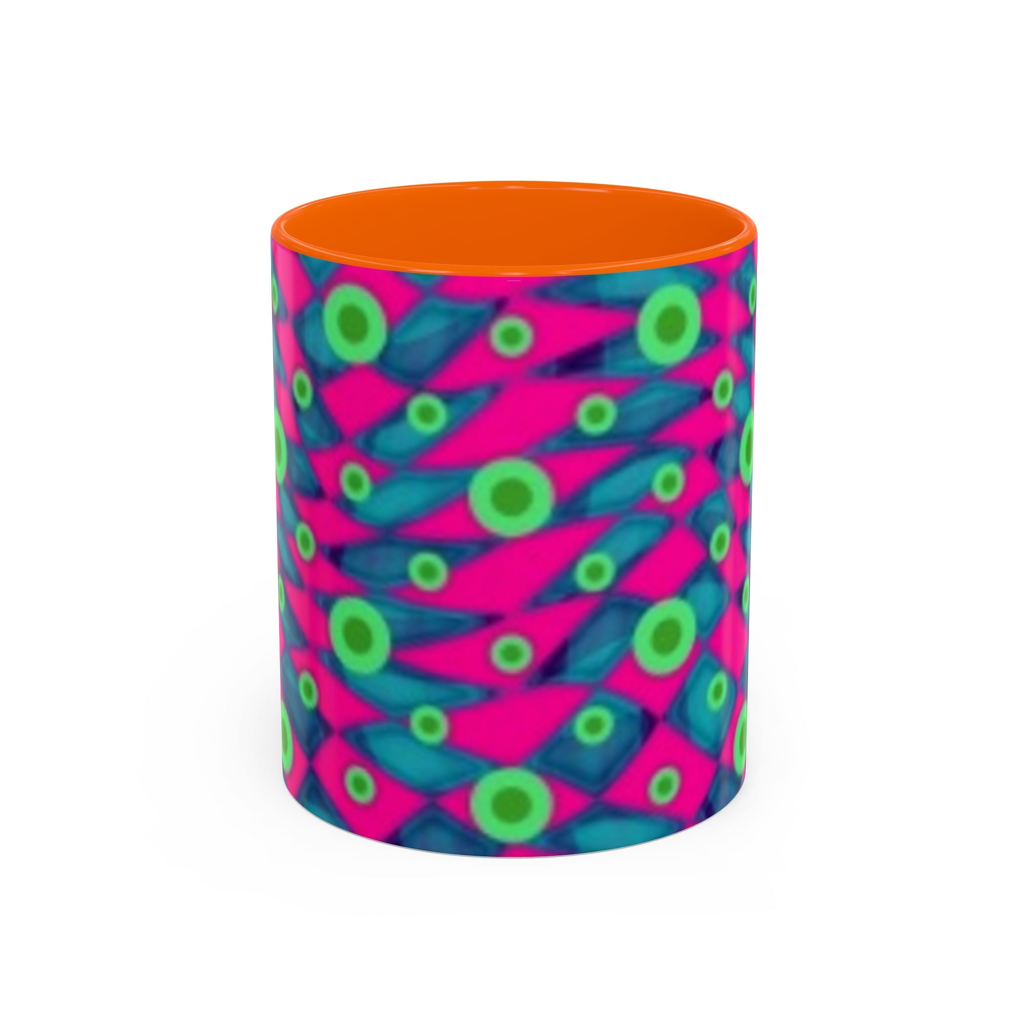 Abstract Neon Pattern Coffee Mug — Vibrant Retro Geometric Accent Mug (11/15oz)