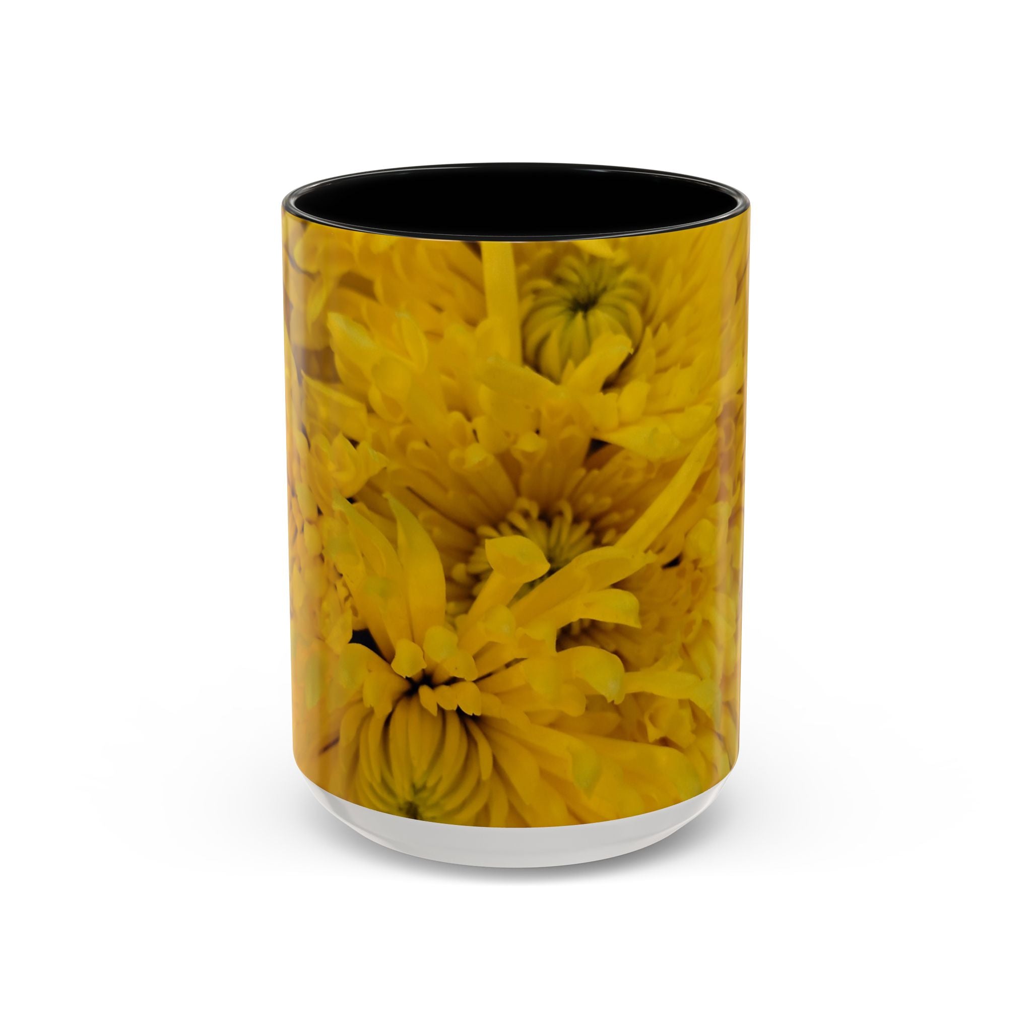 Mug à café motif chrysanthème jaune — Tasse à thé florale 11/15oz