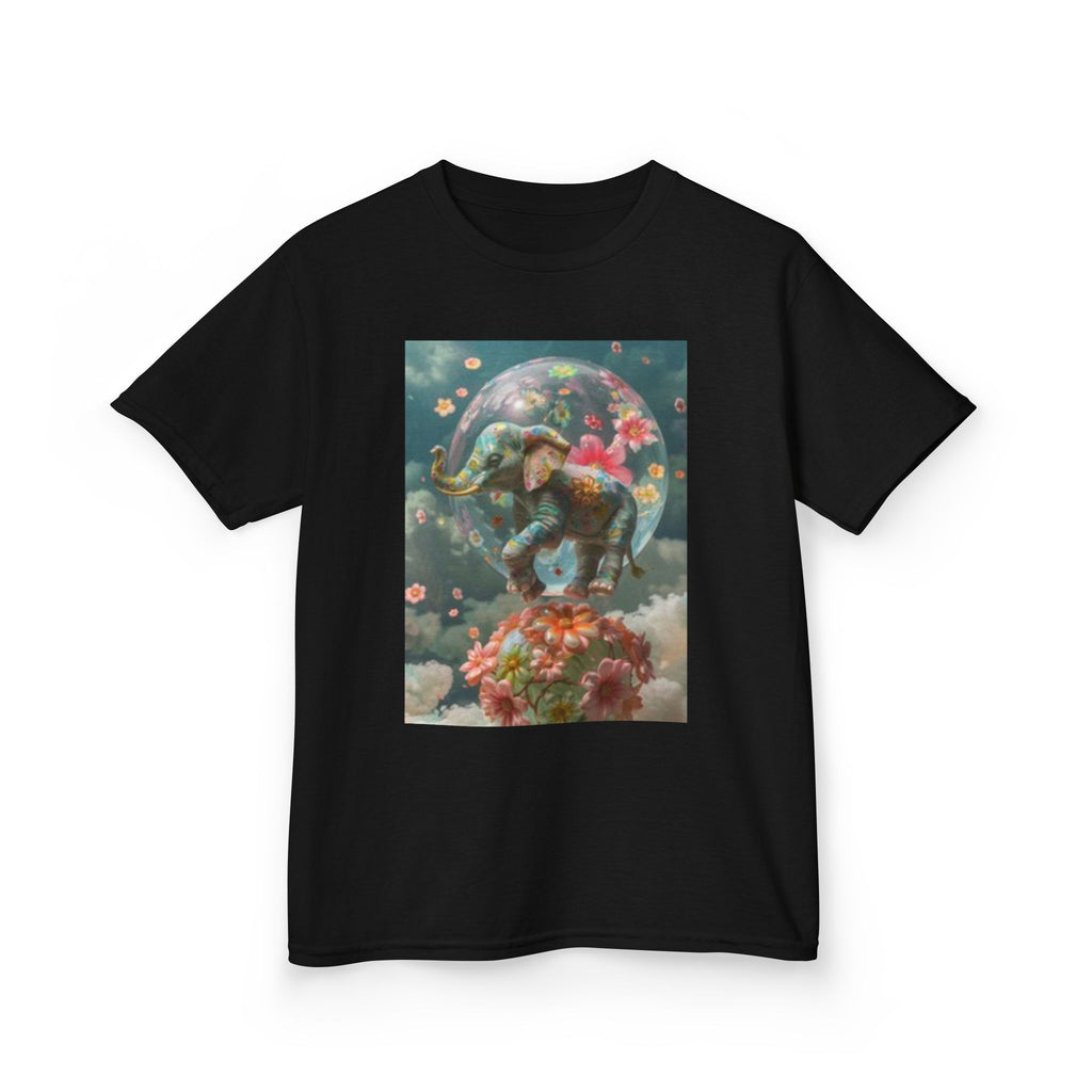 Kids Tee — Dreamy Floral Elephant Illustration