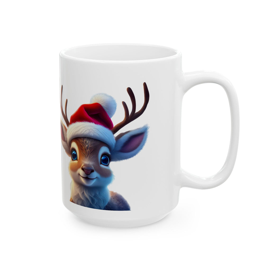 Christmas Reindeer Ceramic Mug – "I Love  Christmas" Cute Holiday Coffee Cup (11oz & 15oz)